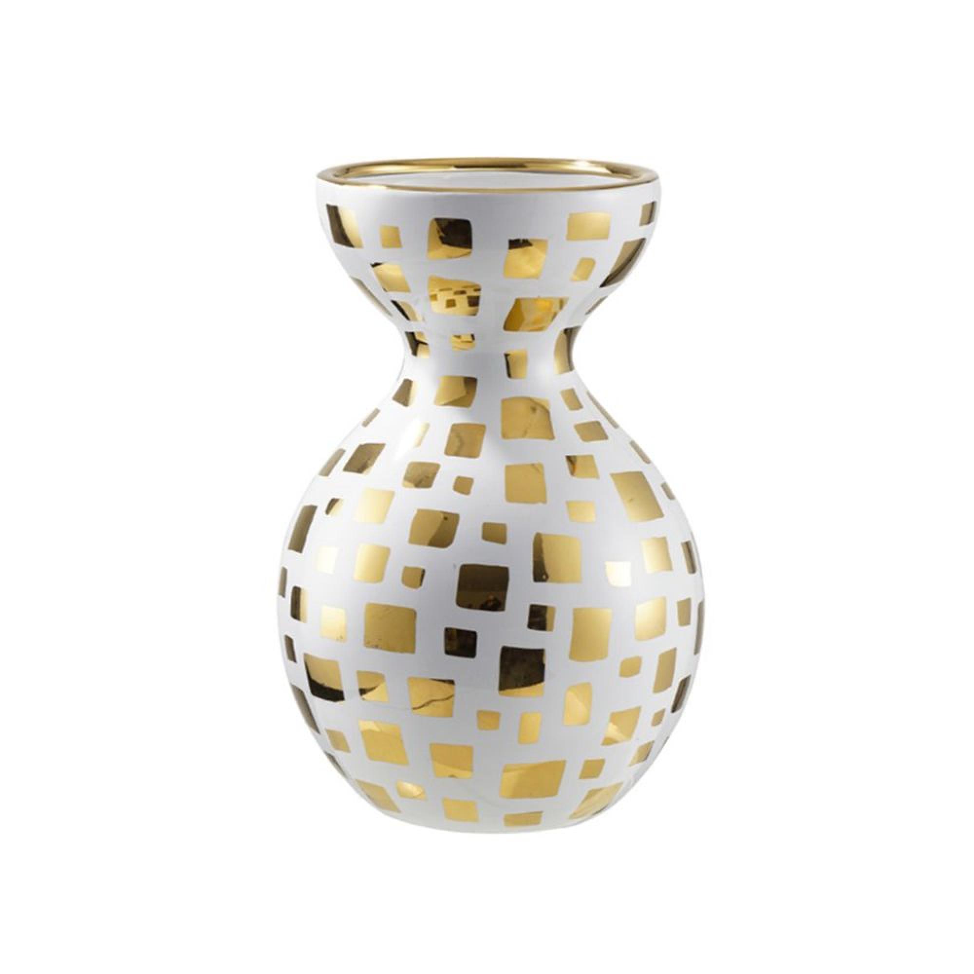 Vase - White and Gold - Ceramic