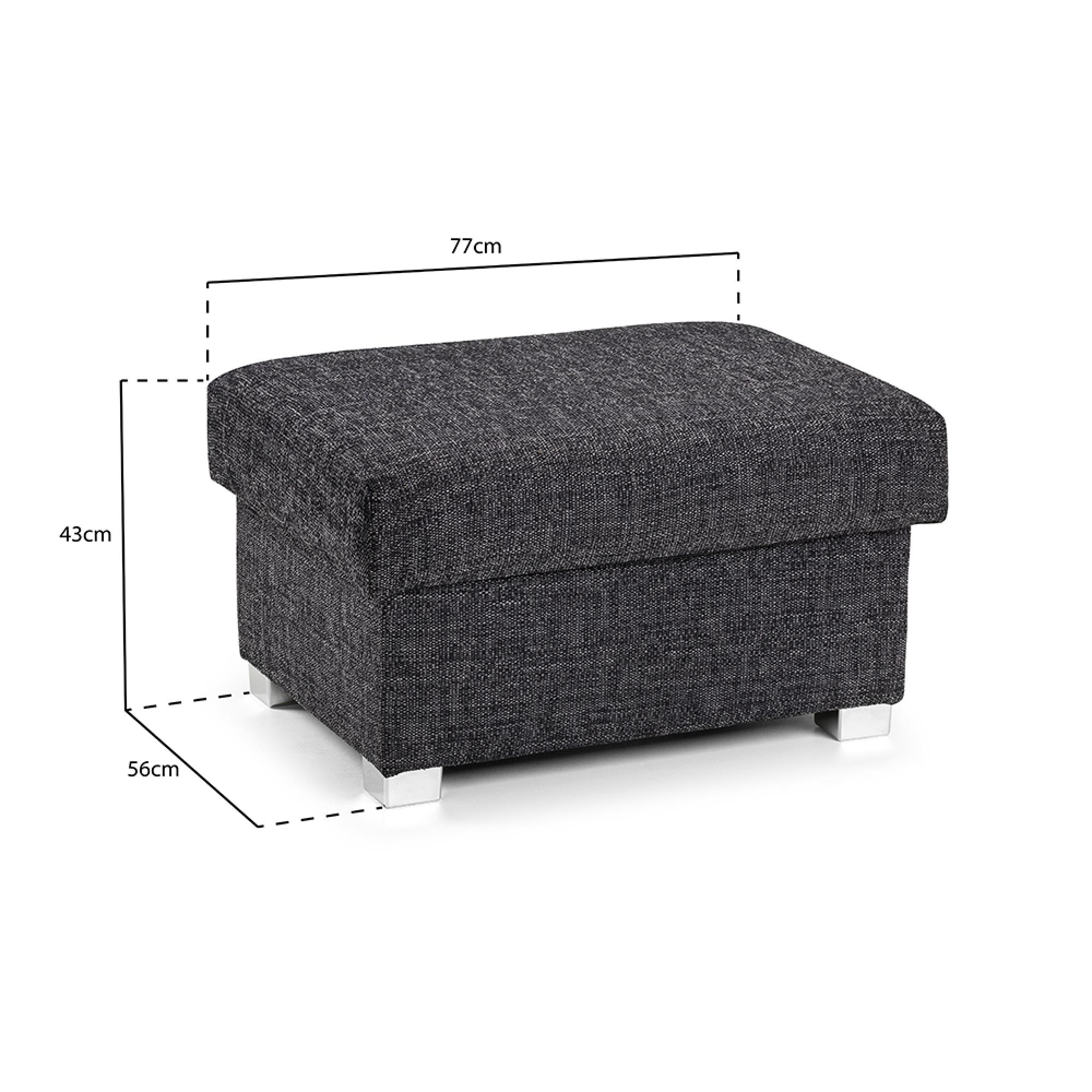 Wilcot Storage Footstool - Grey Fabric