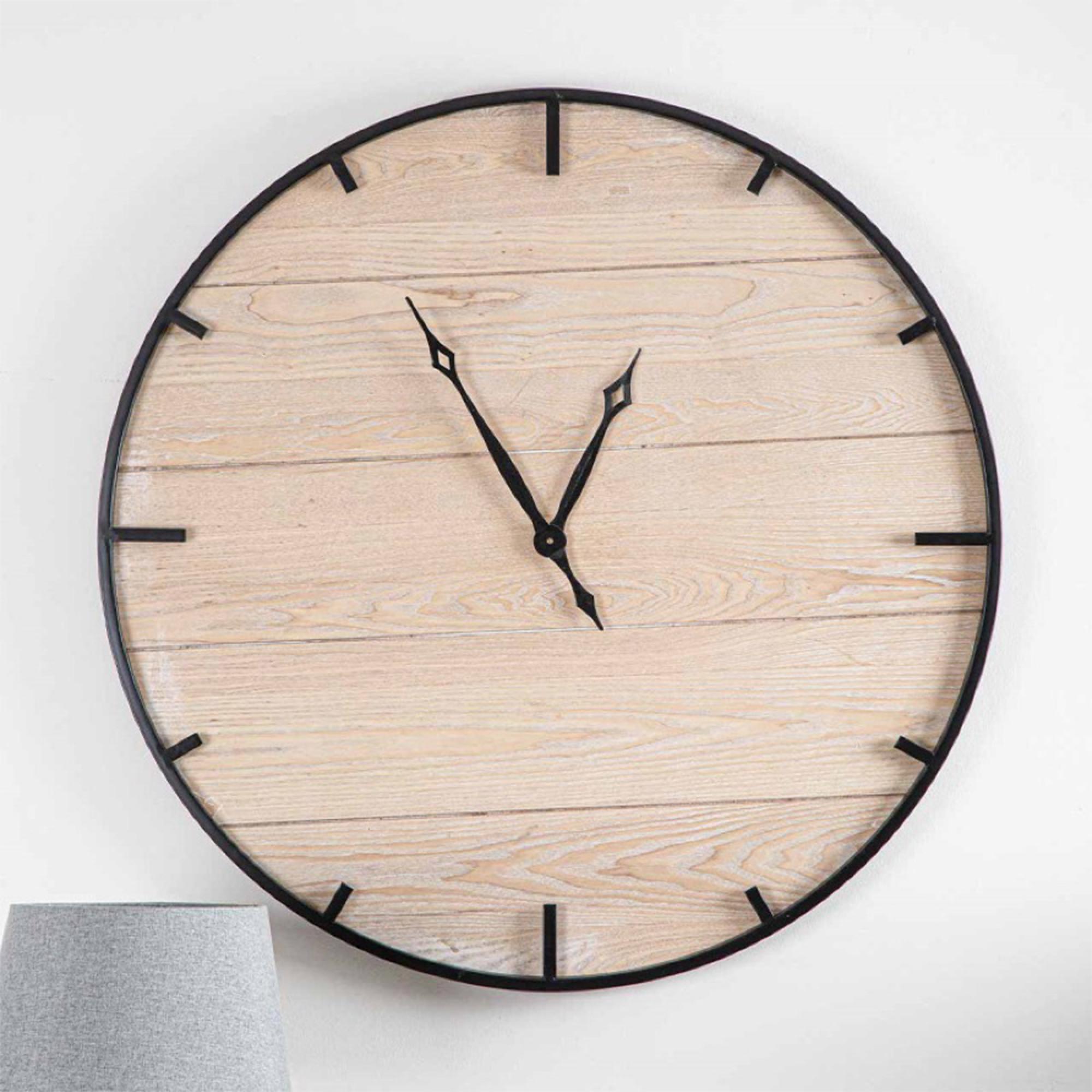 Wall Clock - Round - Wood and Black
