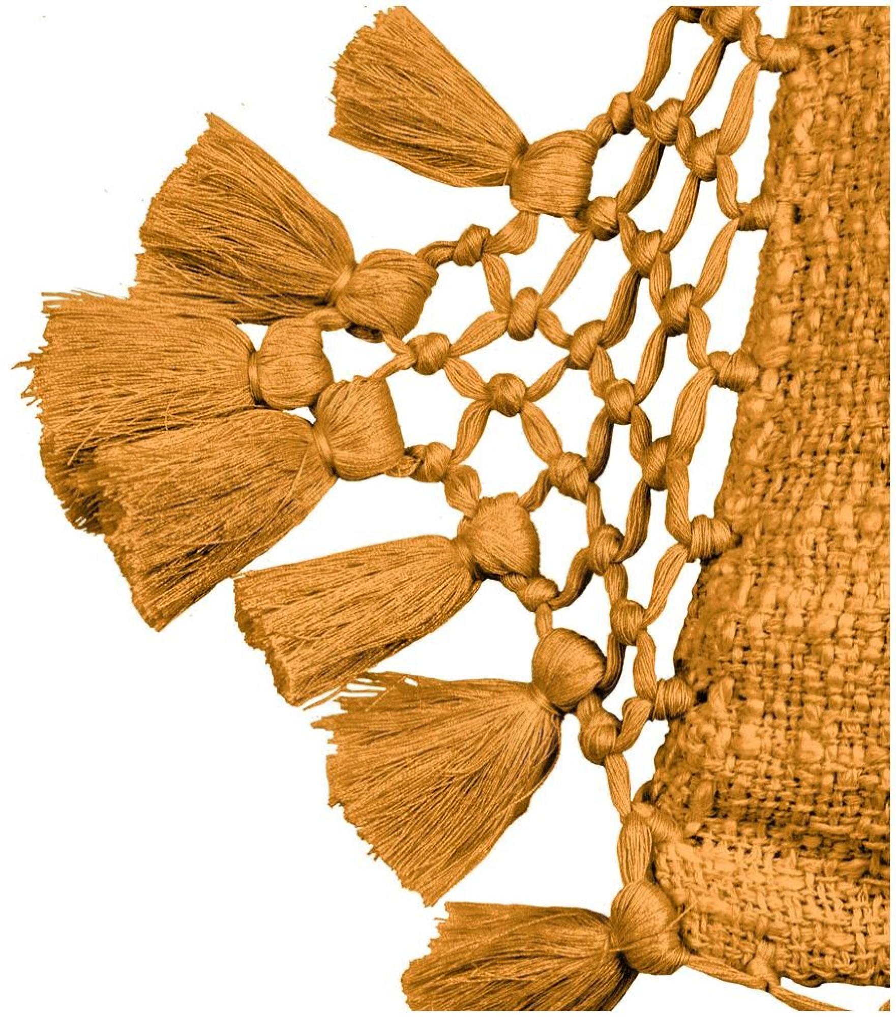 Yard Anko Ginger Macrame Tassel Trim Cushion