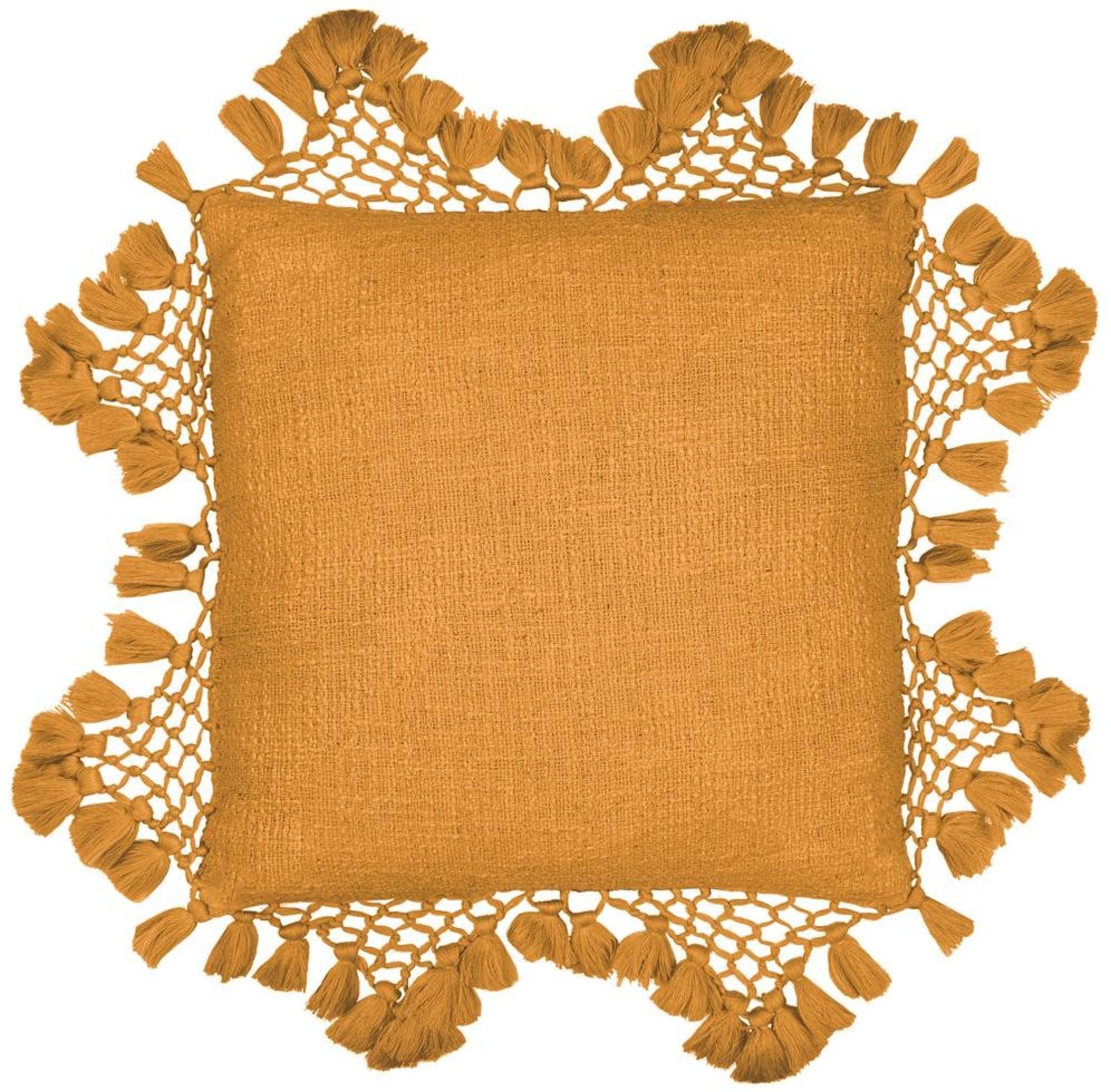 Yard Anko Ginger Macrame Tassel Trim Cushion