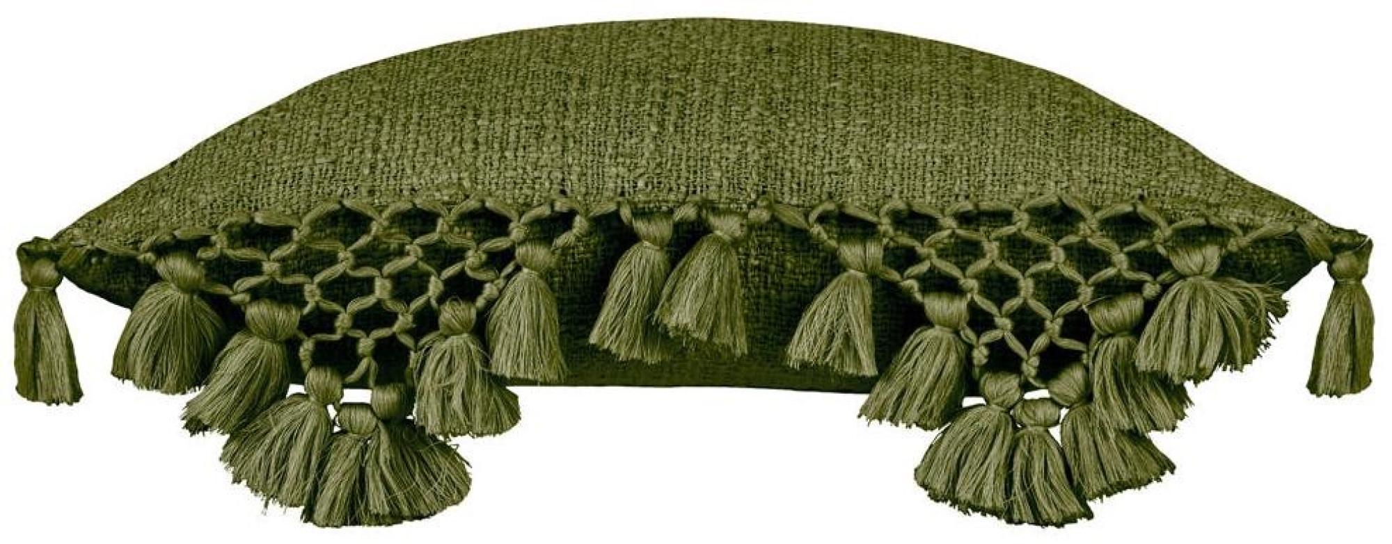 Yard Anko Khaki Macrame Tassel Trim Cushion