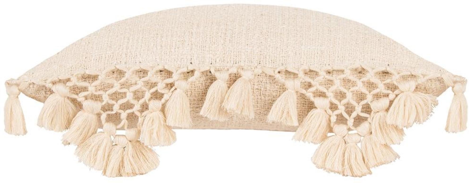 Yard Anko Oatmeal Macrame Tassel Trim Cushion