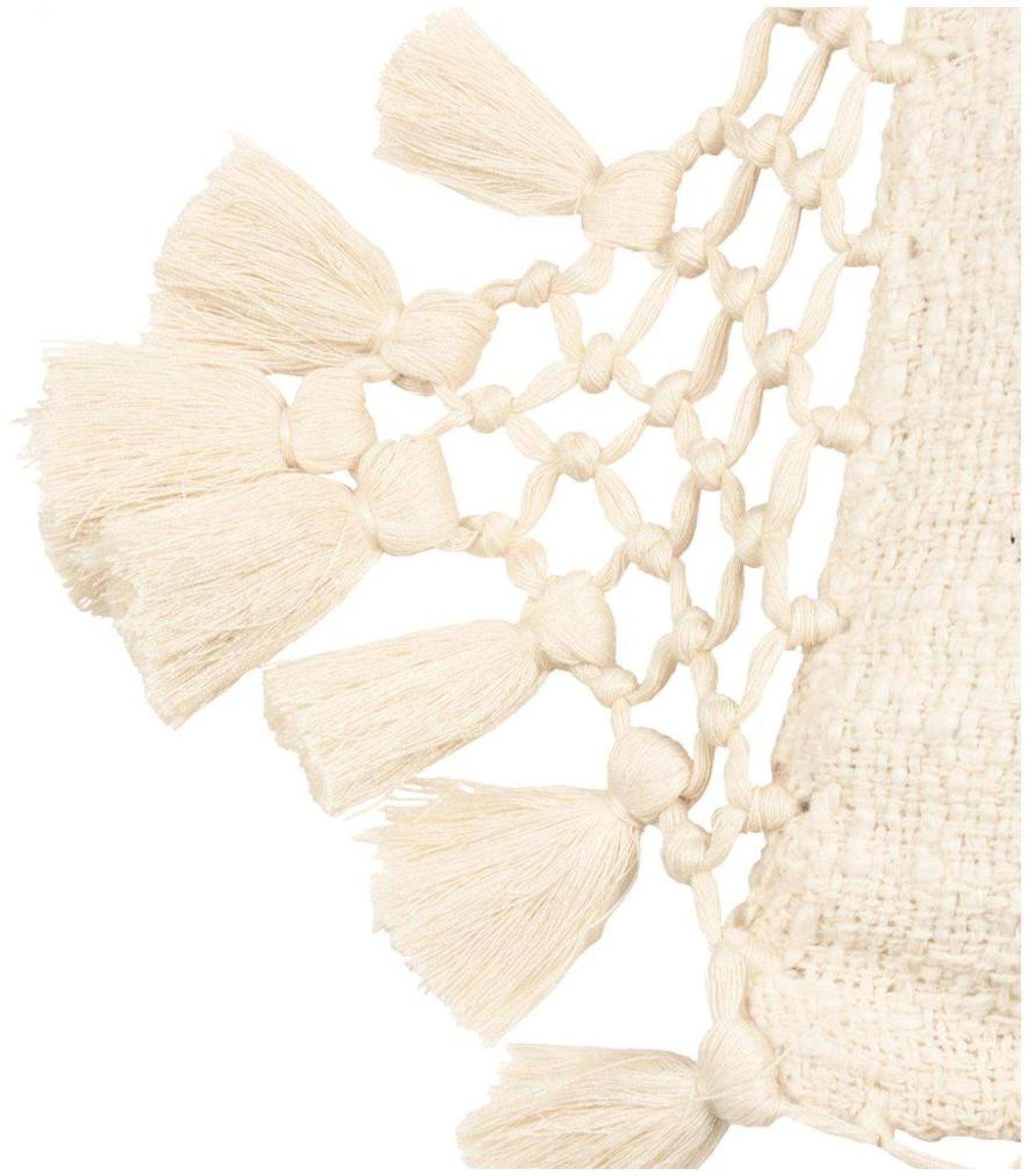 Yard Anko Oatmeal Macrame Tassel Trim Cushion