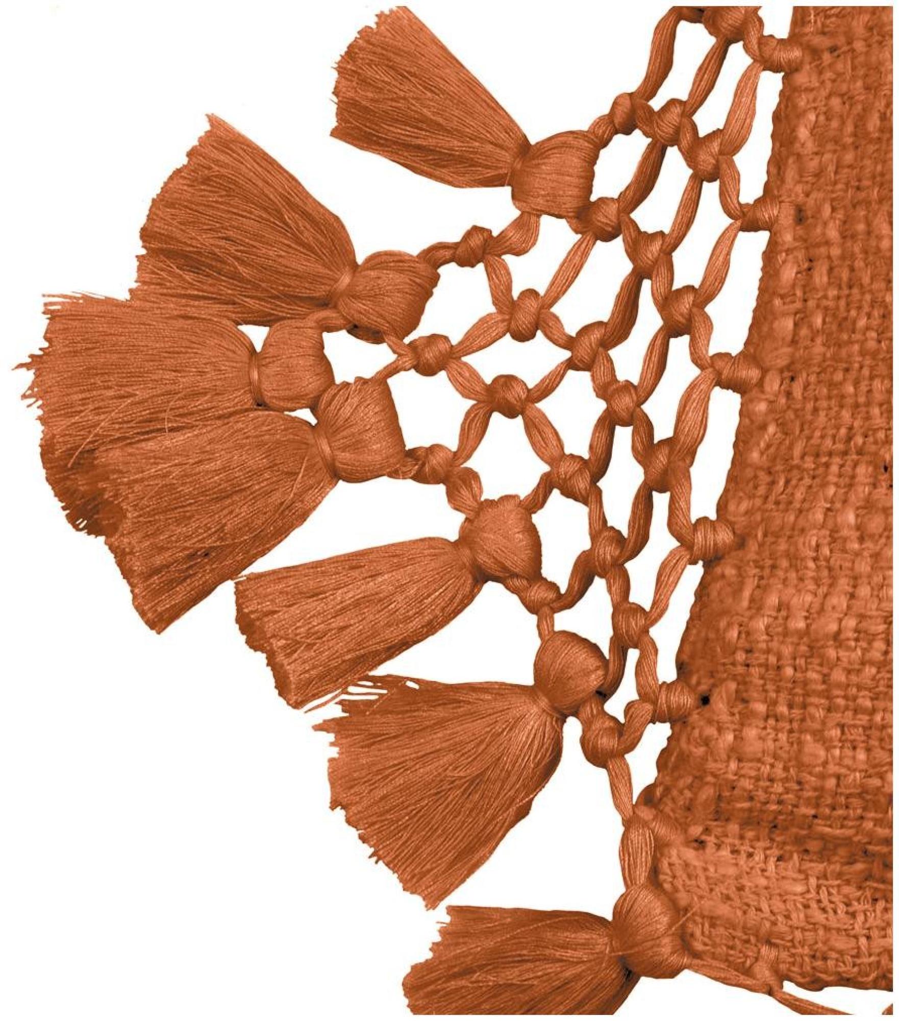 Yard Anko Pecan Macrame Tassel Trim Cushion