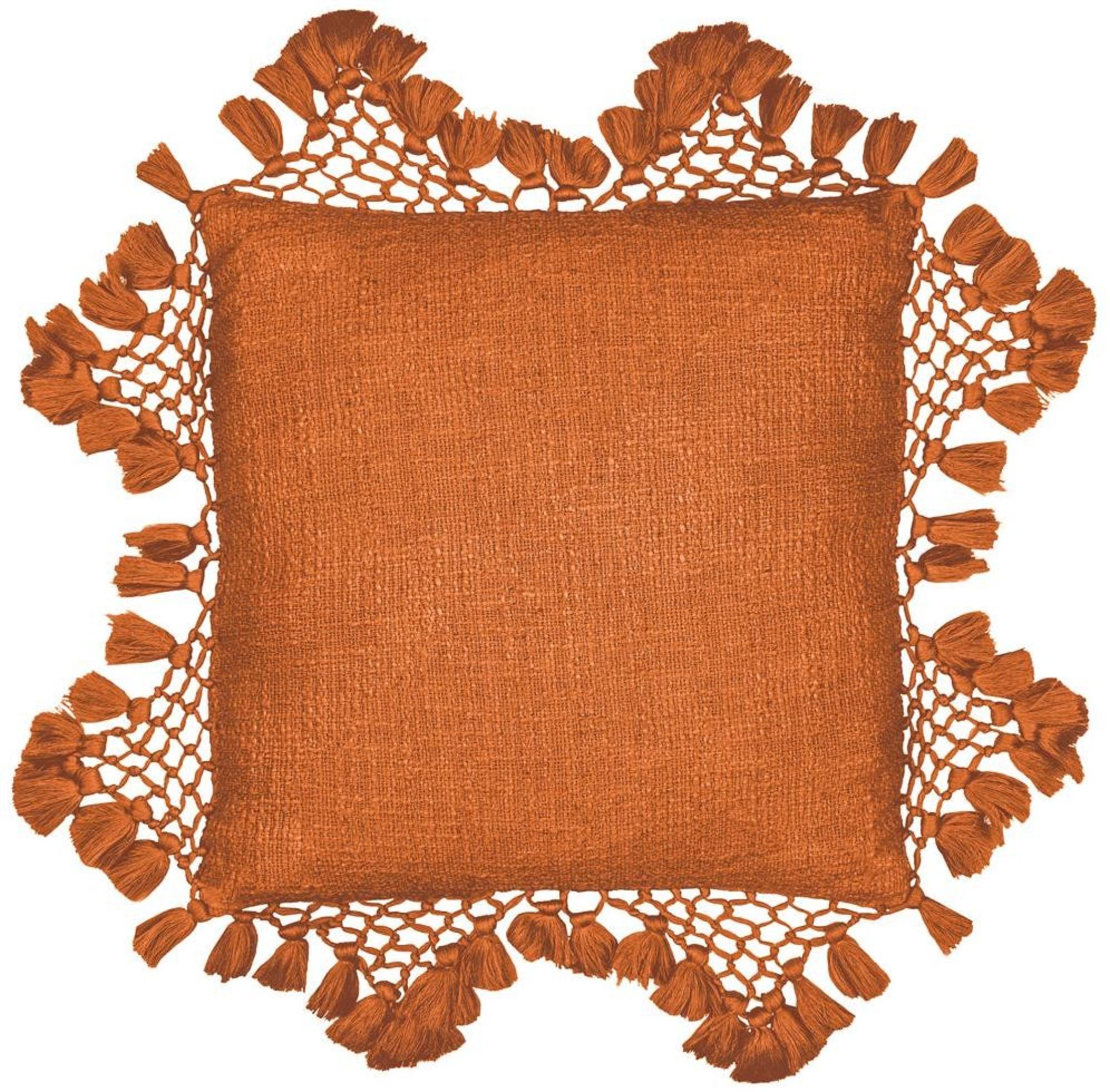 Yard Anko Pecan Macrame Tassel Trim Cushion