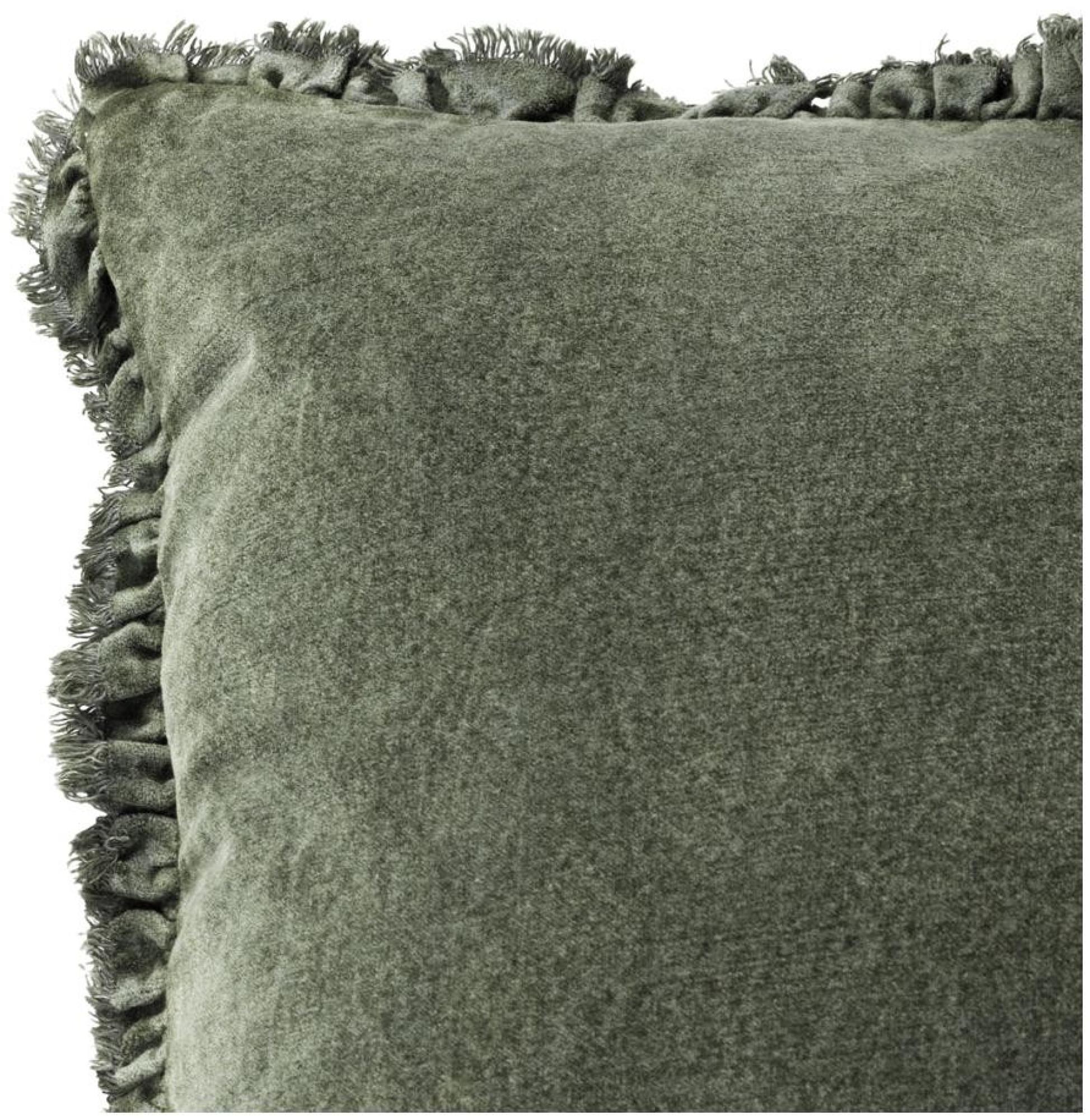 Yard Bertie Moss Washed Cotton Velvet Cushion