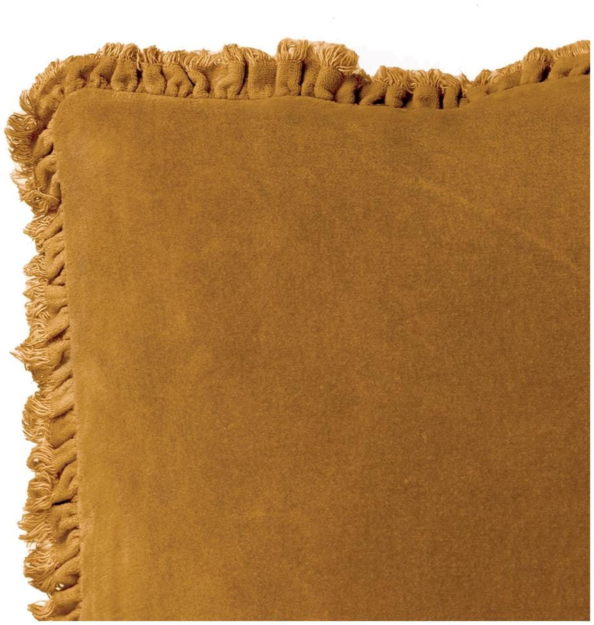 Yard Bertie Saffron Washed Cotton Velvet Cushion