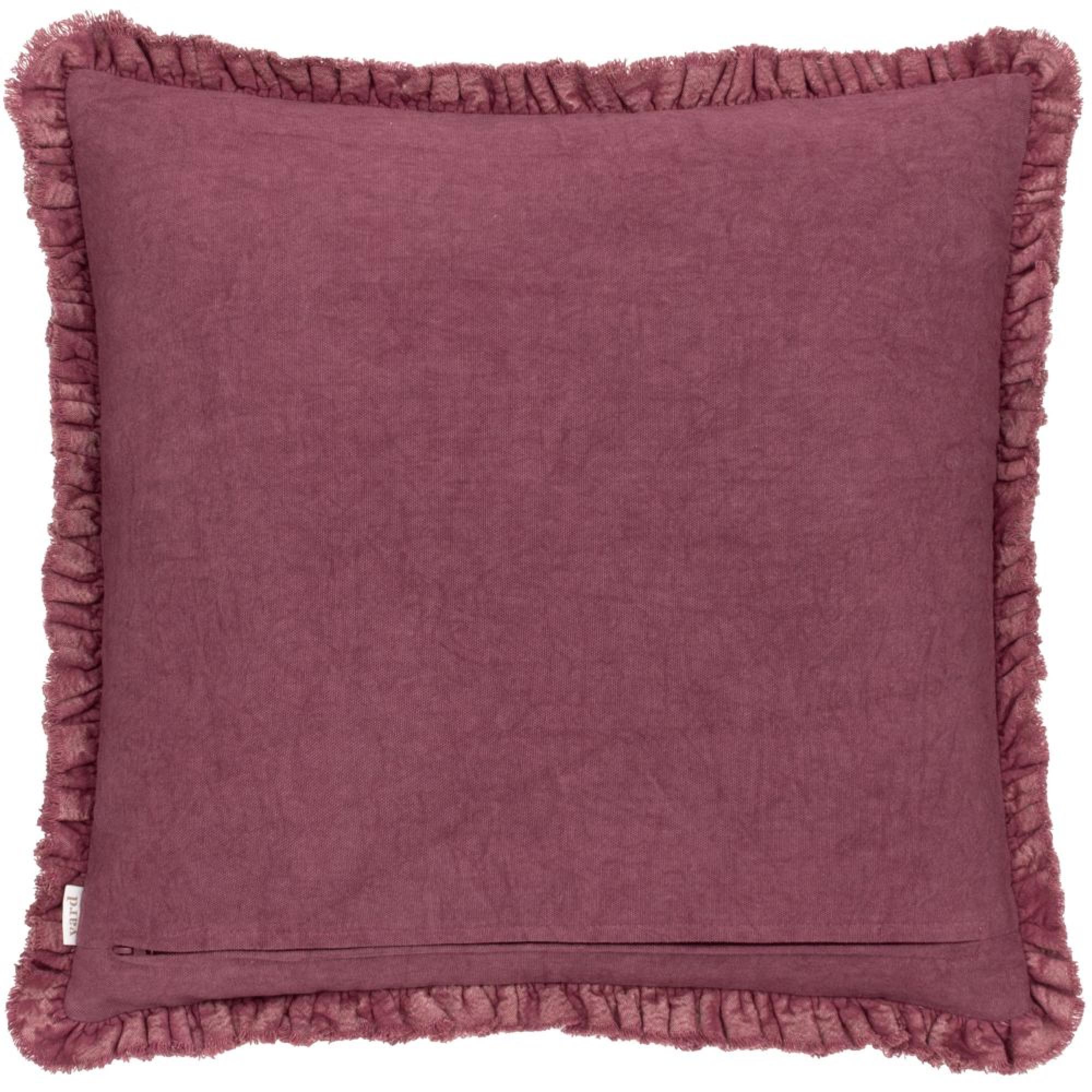 Yard Bertie Washed Cotton Burnt Red Velvet Cushion