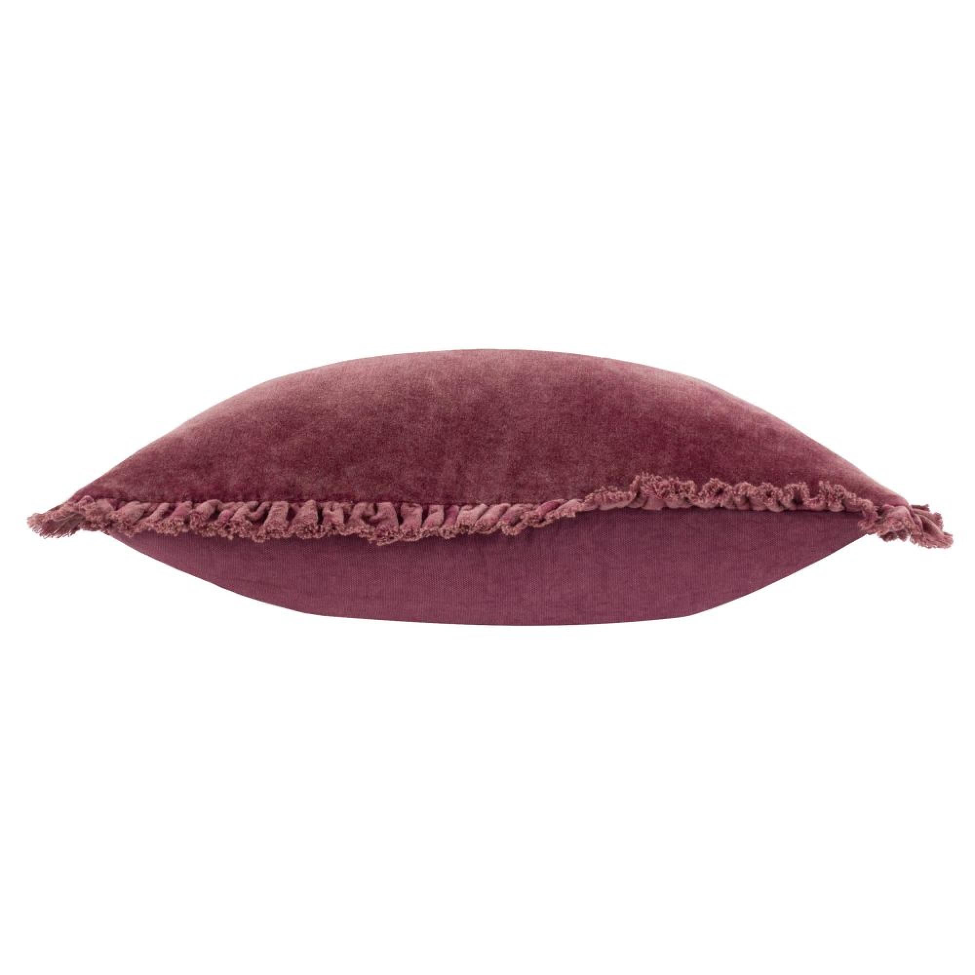 Yard Bertie Washed Cotton Burnt Red Velvet Cushion