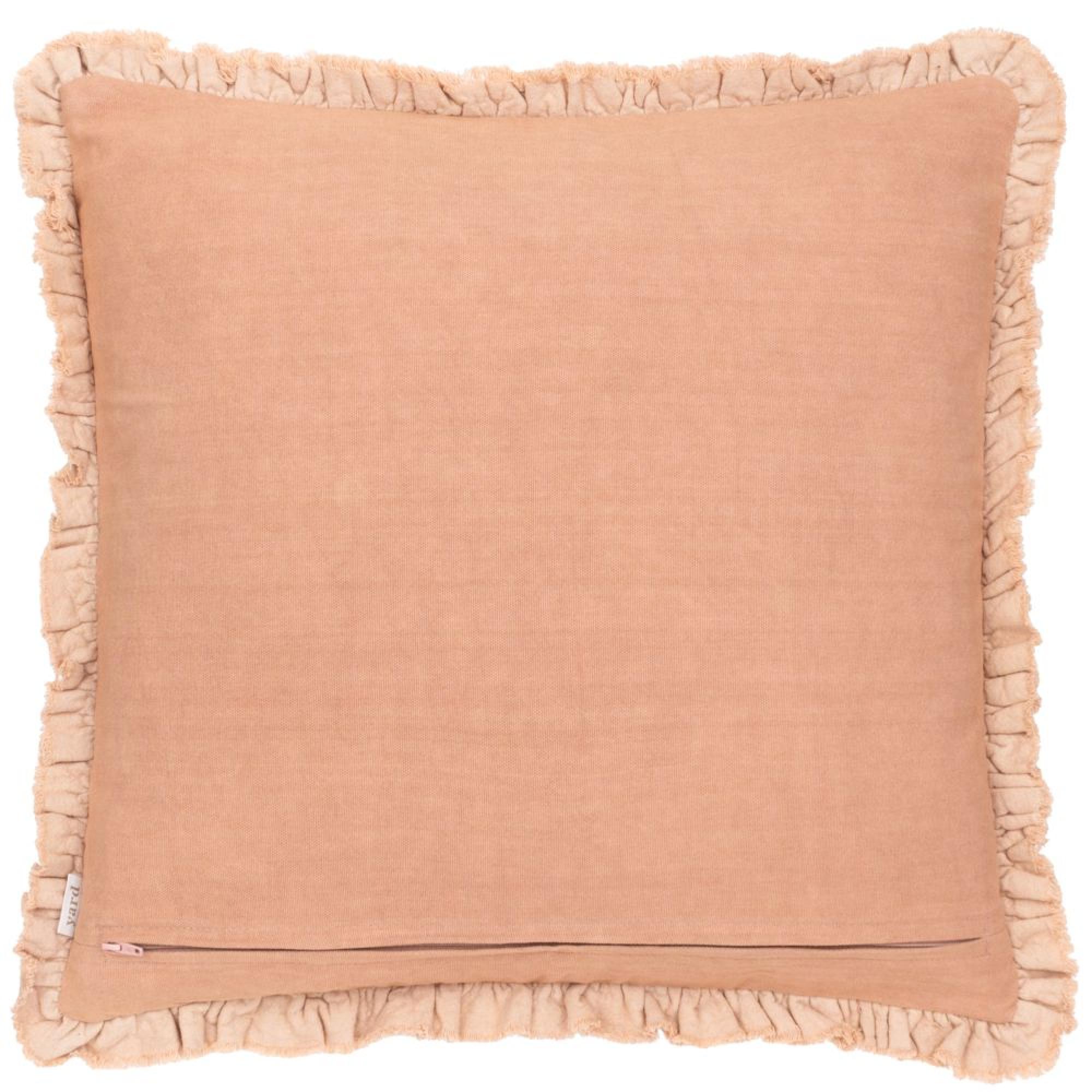 Yard Bertie Washed Cotton Cashew Brown Velvet Cushion