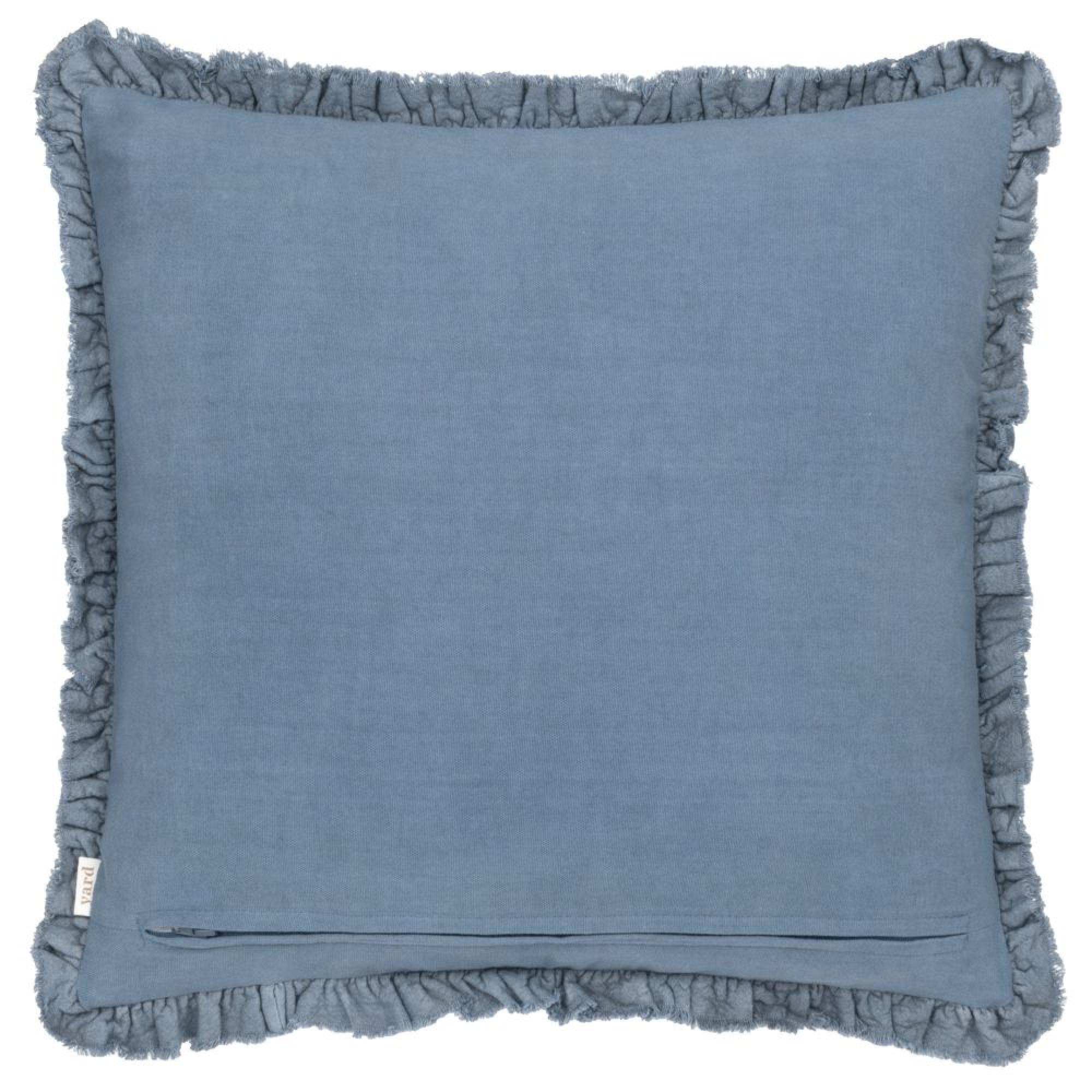 Yard Bertie Washed Cotton Ink Blue Velvet Cushion