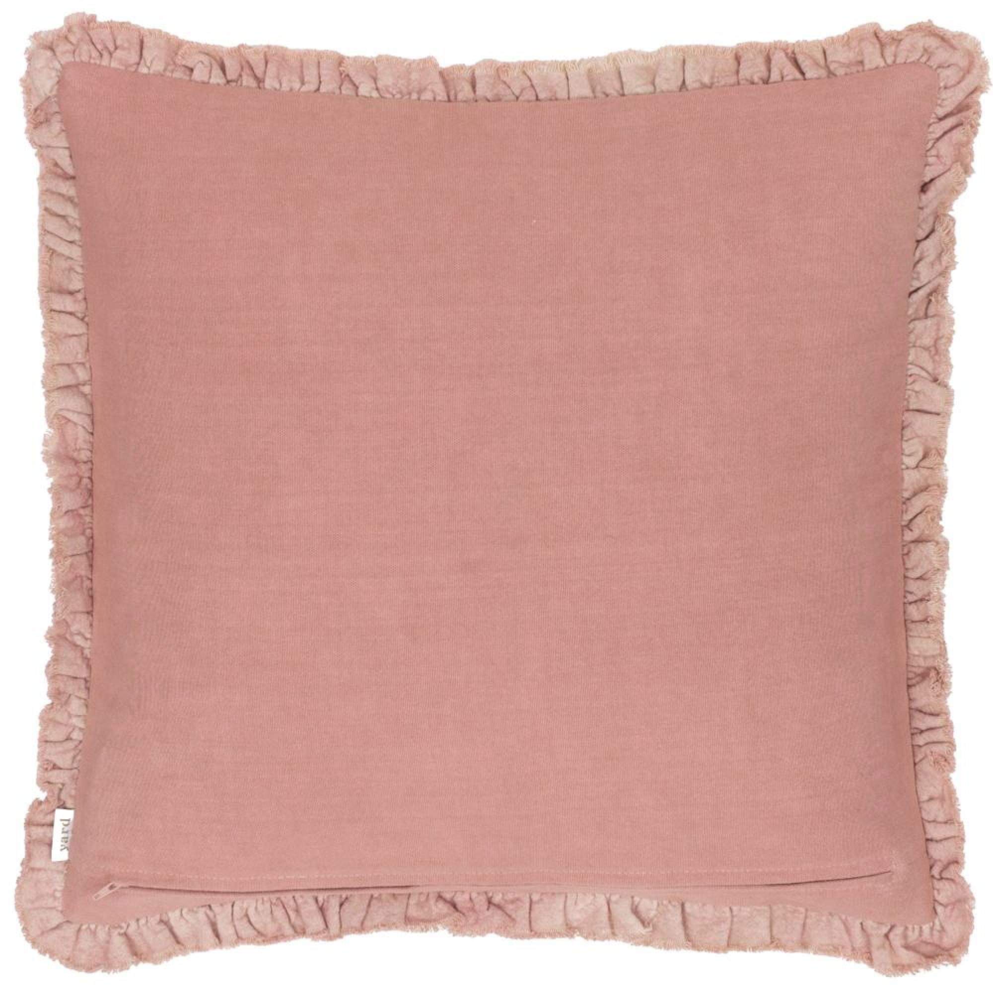 Yard Bertie Washed Rosewood Pink Velvet Cushion