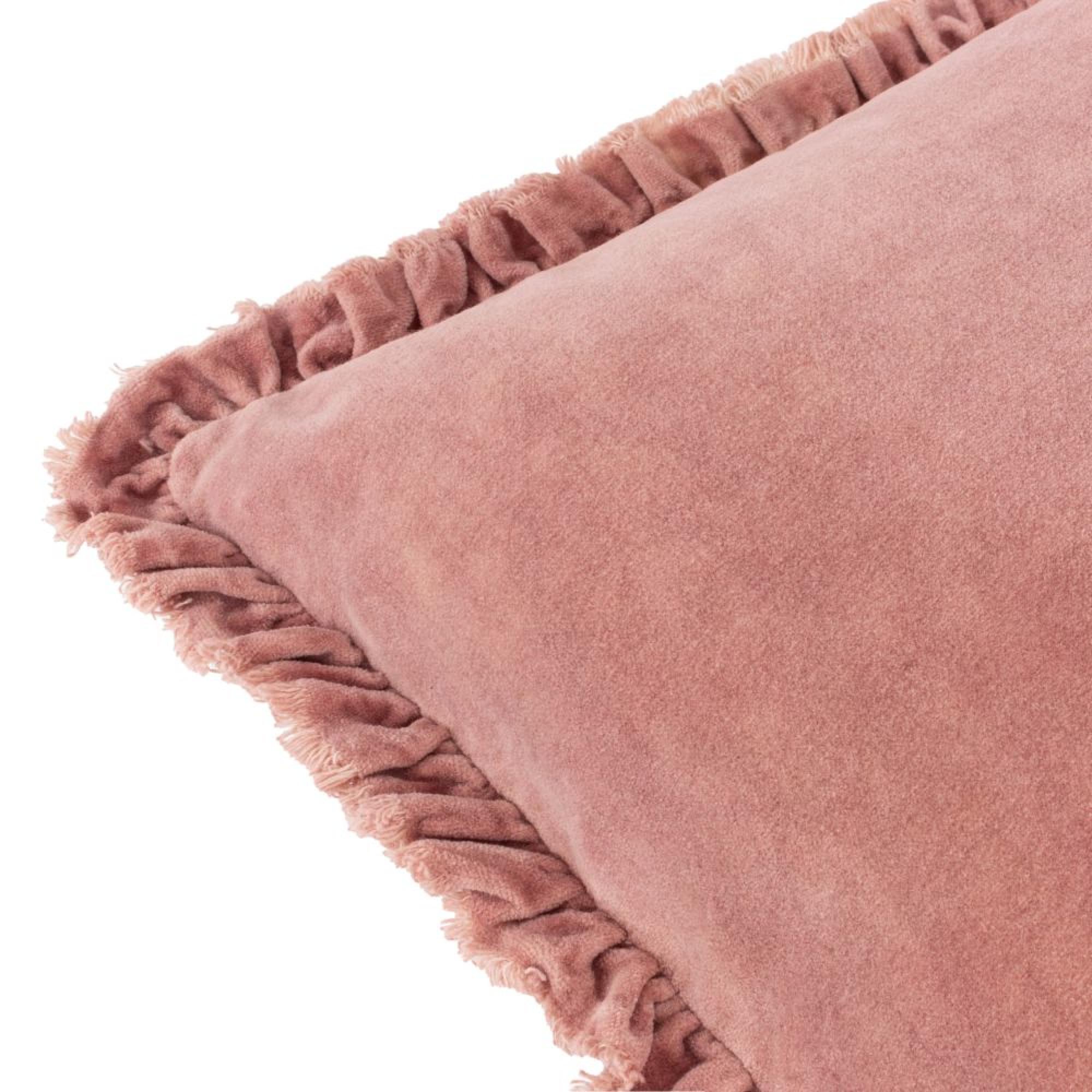 Yard Bertie Washed Rosewood Pink Velvet Cushion