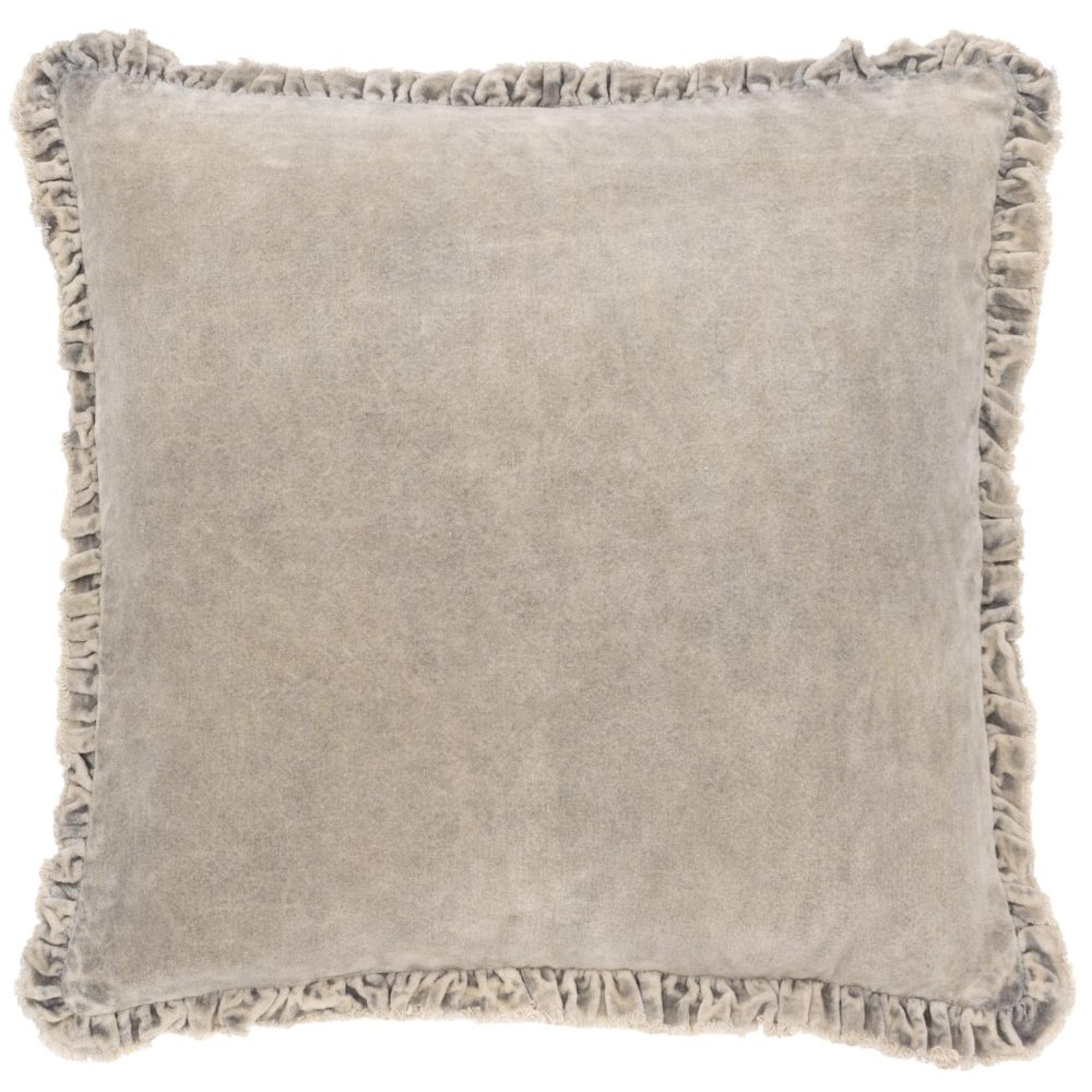 Yard Bertie Washed Taupe Velvet Cushion