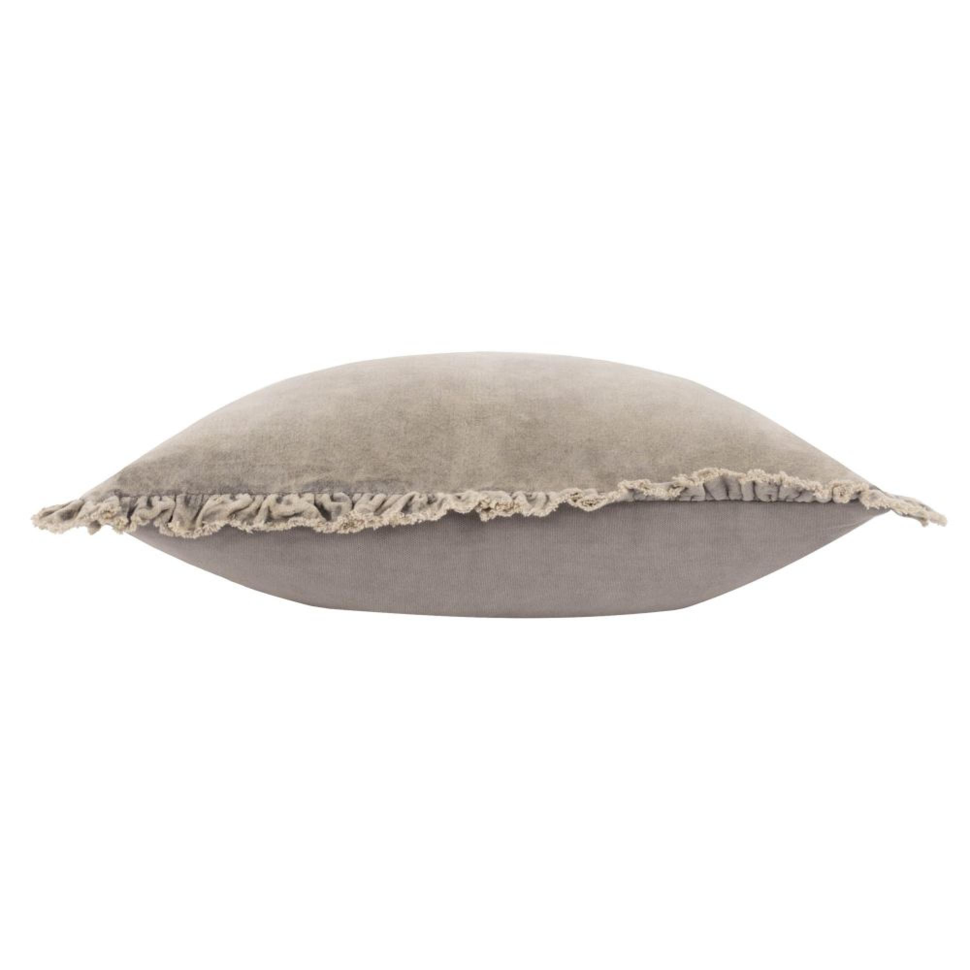 Yard Bertie Washed Taupe Velvet Cushion
