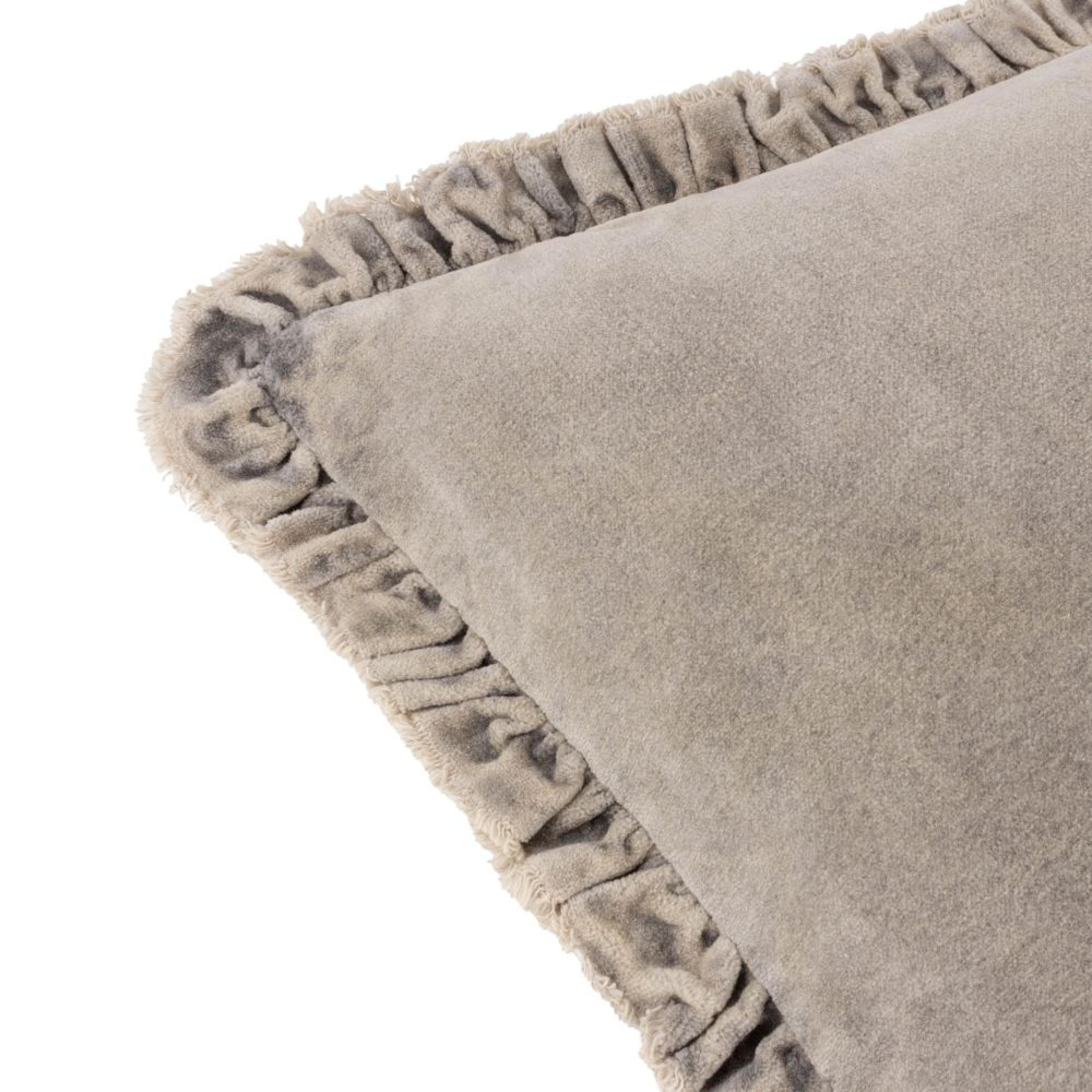 Yard Bertie Washed Taupe Velvet Cushion