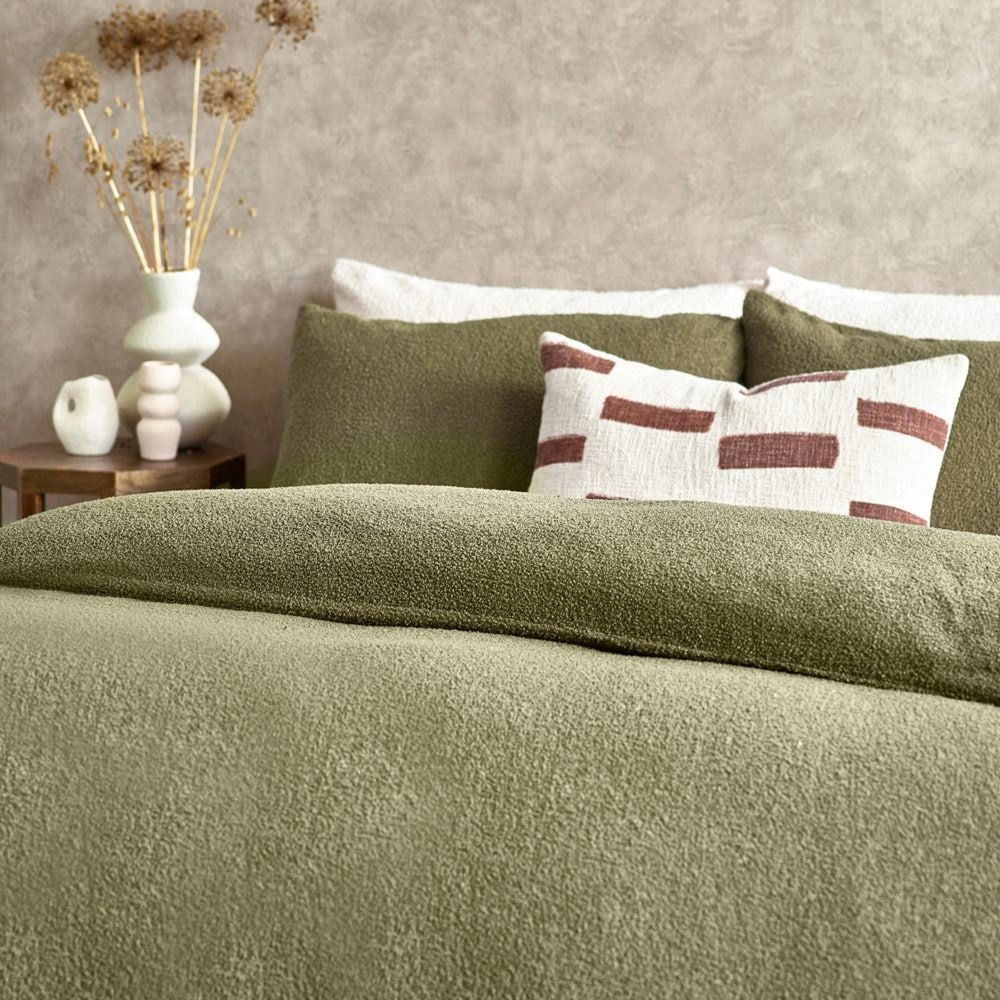 Yard Boucle Olive Duvet Cover Set