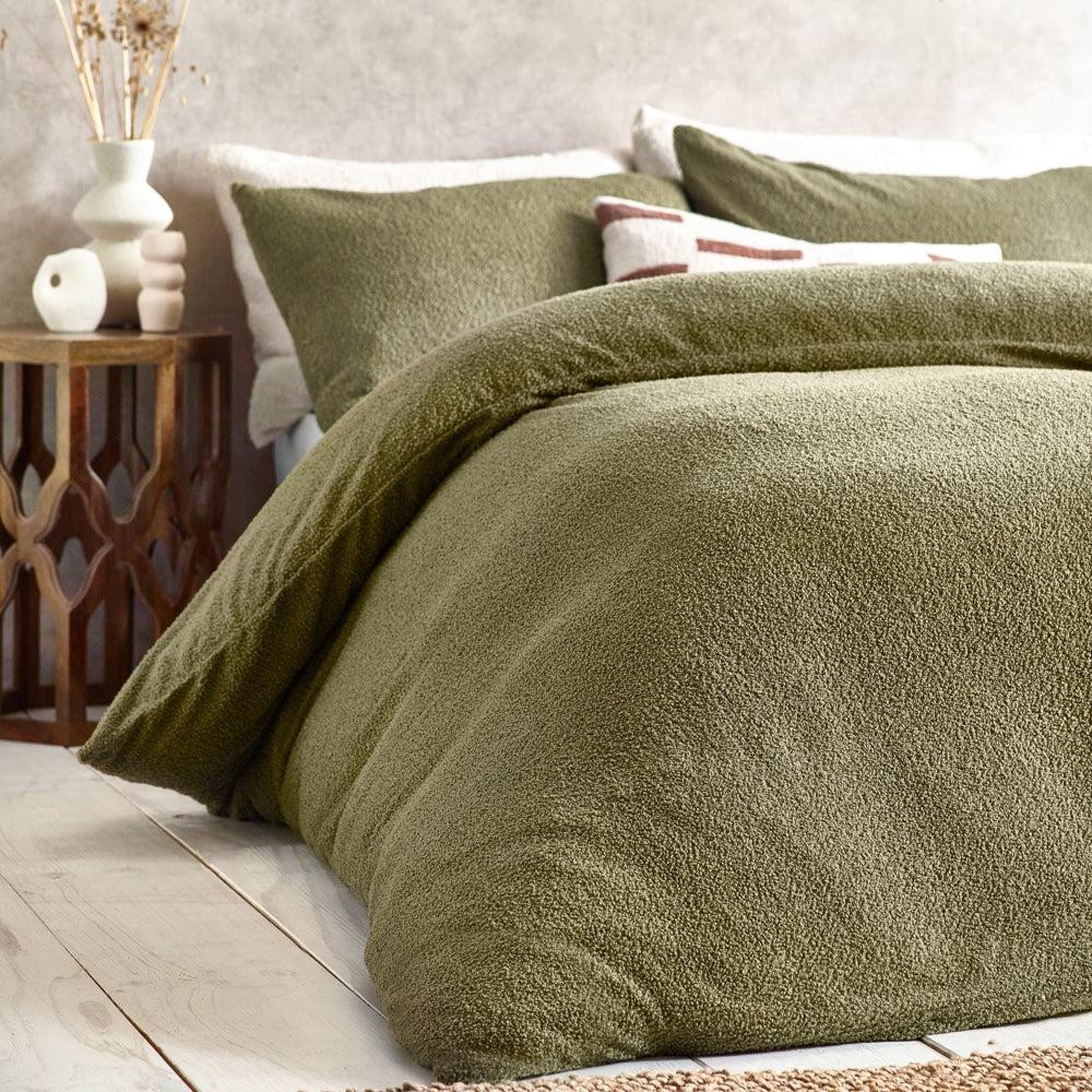 Yard Boucle Olive Duvet Cover Set