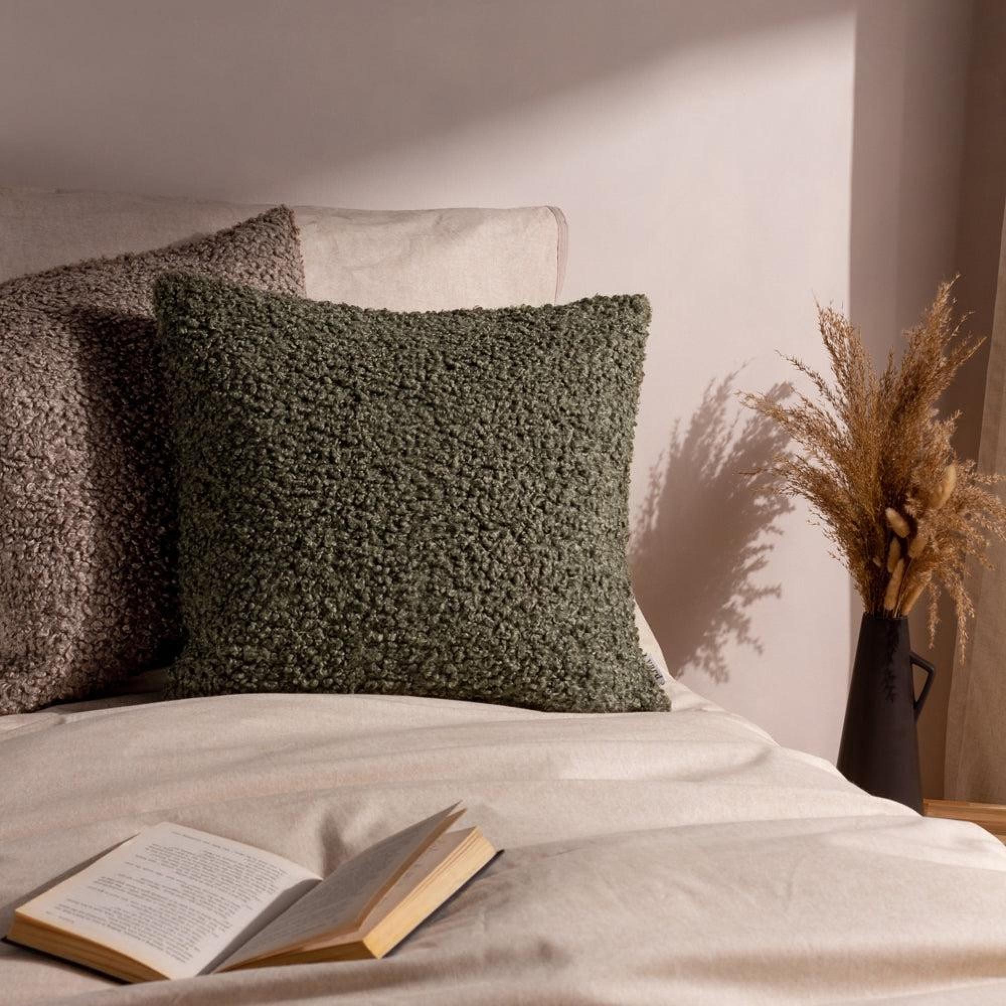 Yard Cabu Khaki Textured Boucle Cushion