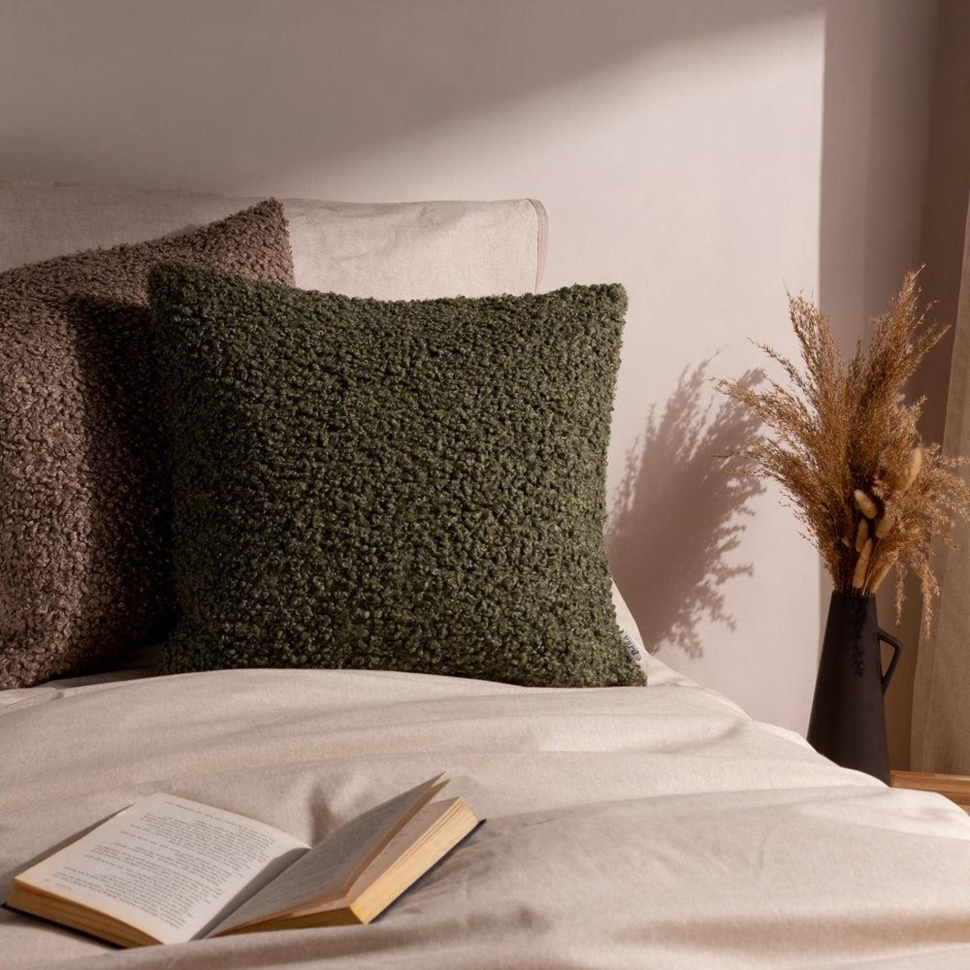 Yard Cabu Khaki Textured Boucle Cushion
