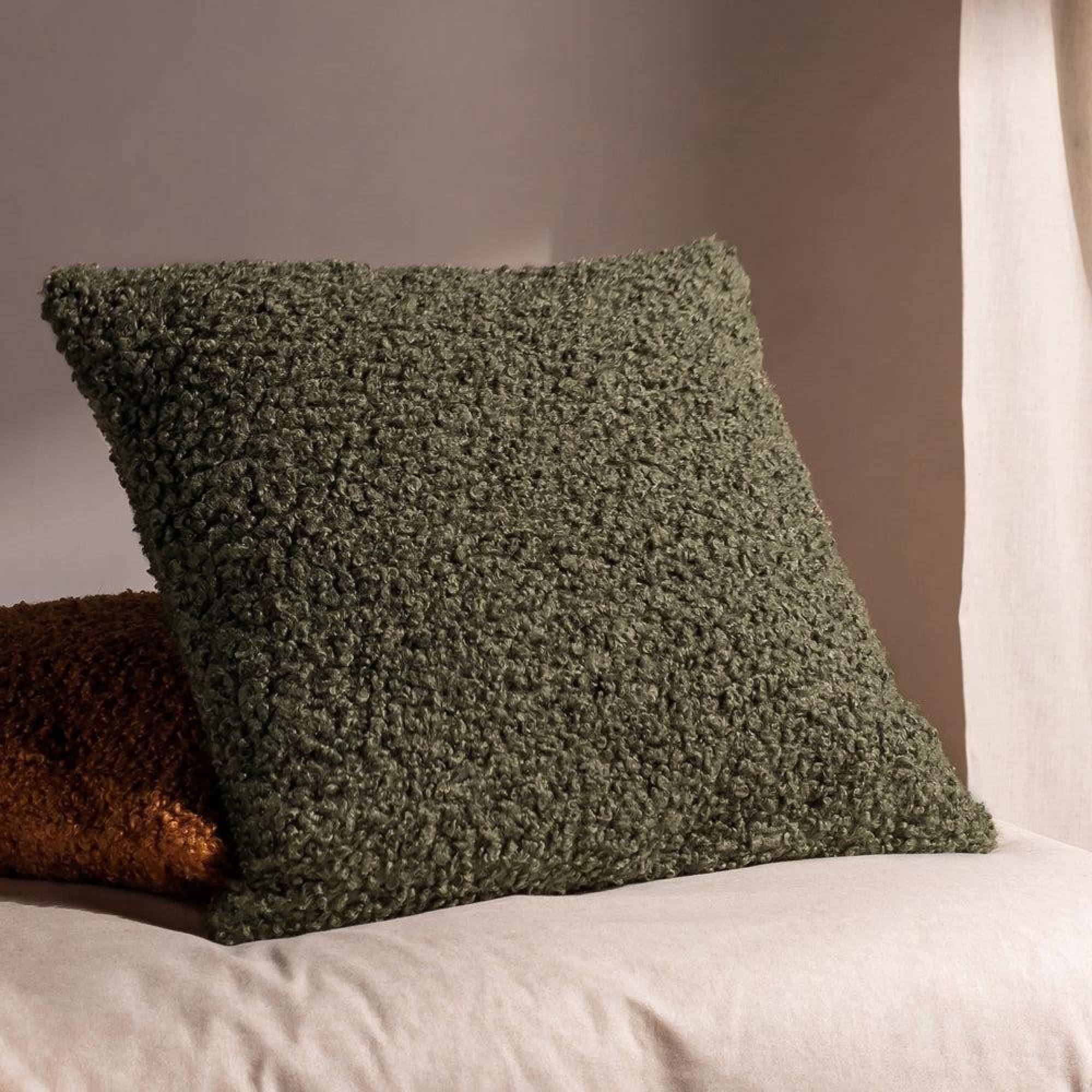 Yard Cabu Khaki Textured Boucle Cushion