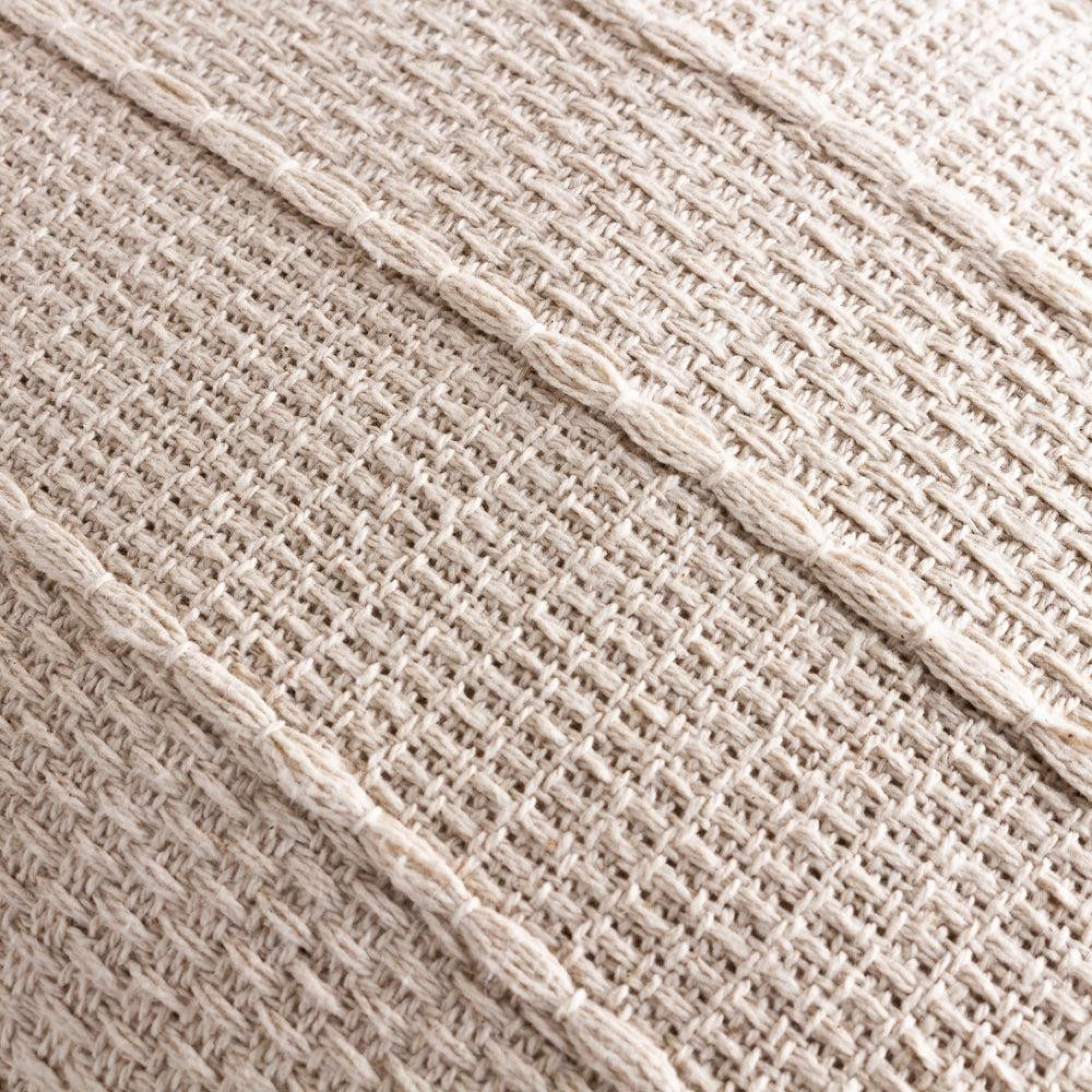 Yard Caliche Natural Textured Tasselled Cushion