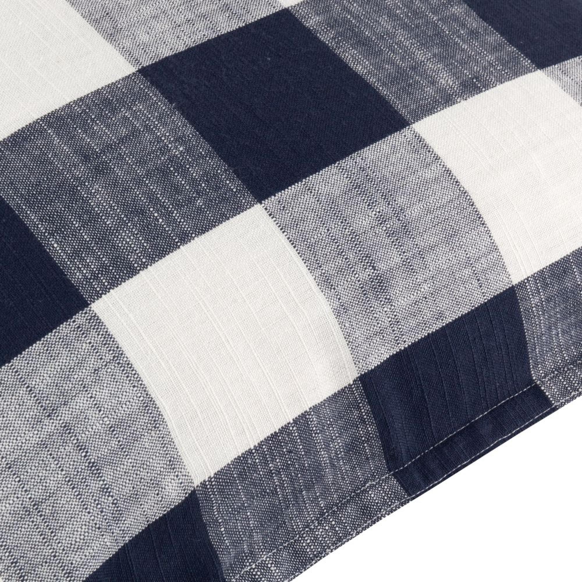 Yard Chesil Navy Blue Check Outdoor Cushion