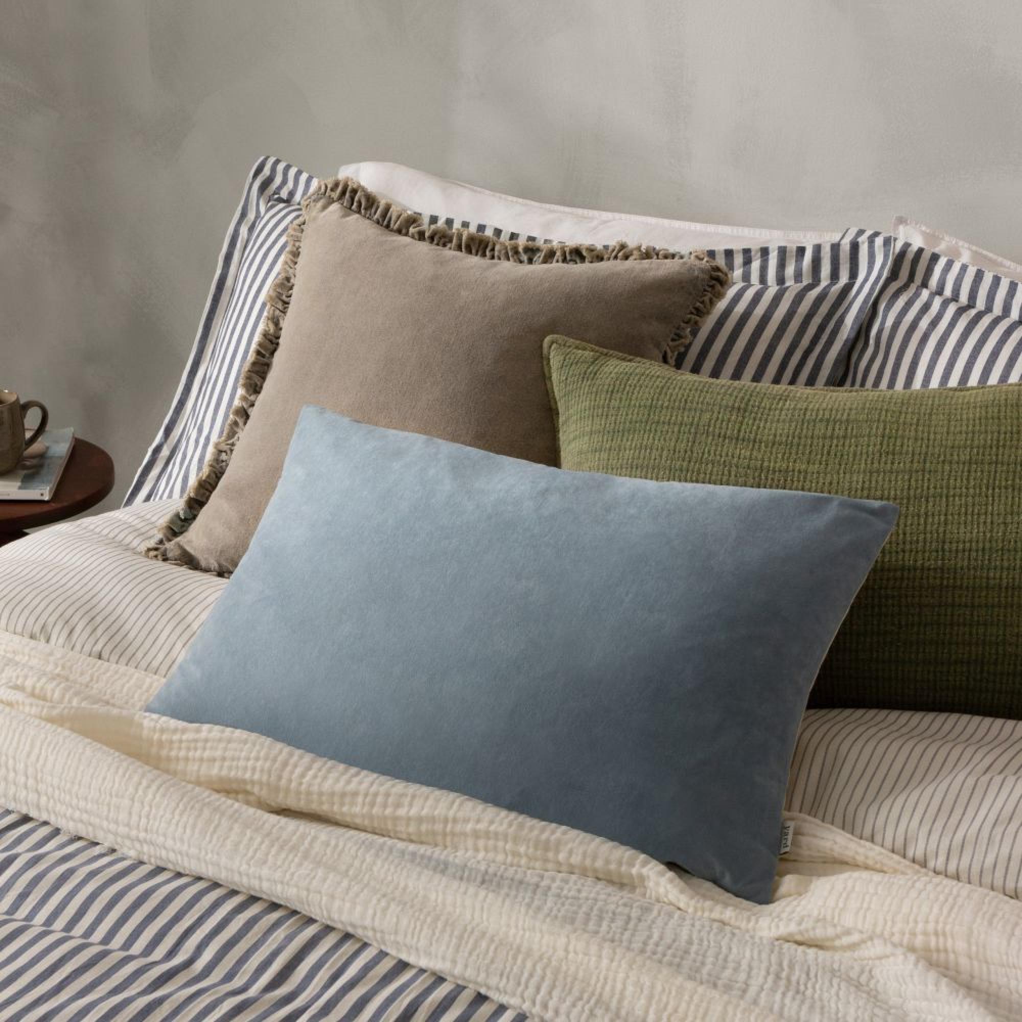 Yard Darland Dusty Blue Velvet Cushion
