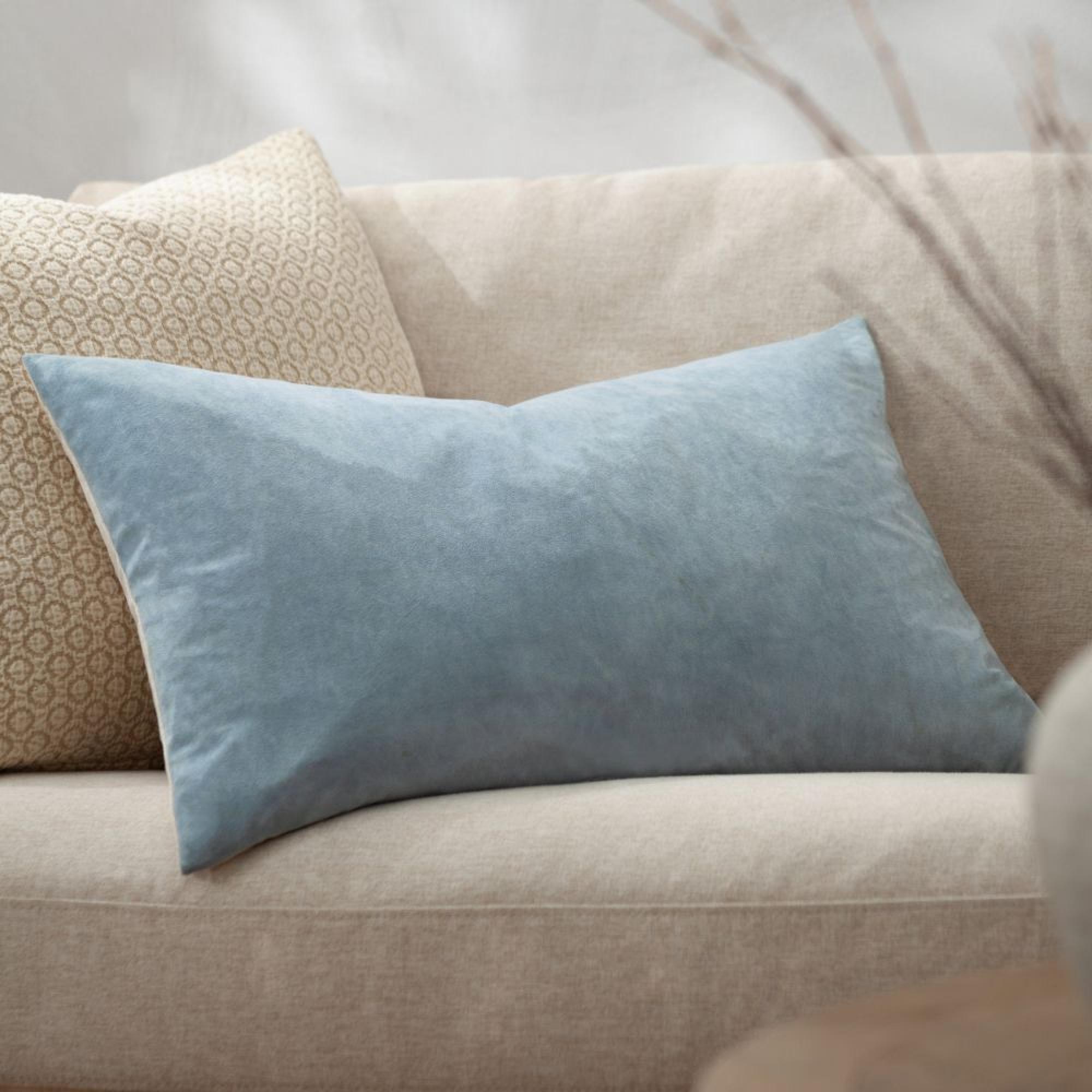 Yard Darland Dusty Blue Velvet Cushion