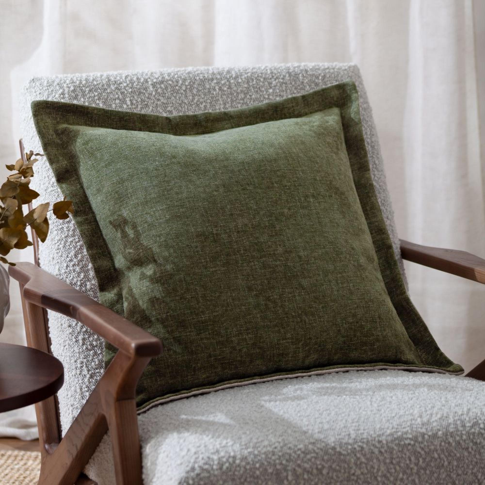 Yard Dune Chenille Moss Green Cushion