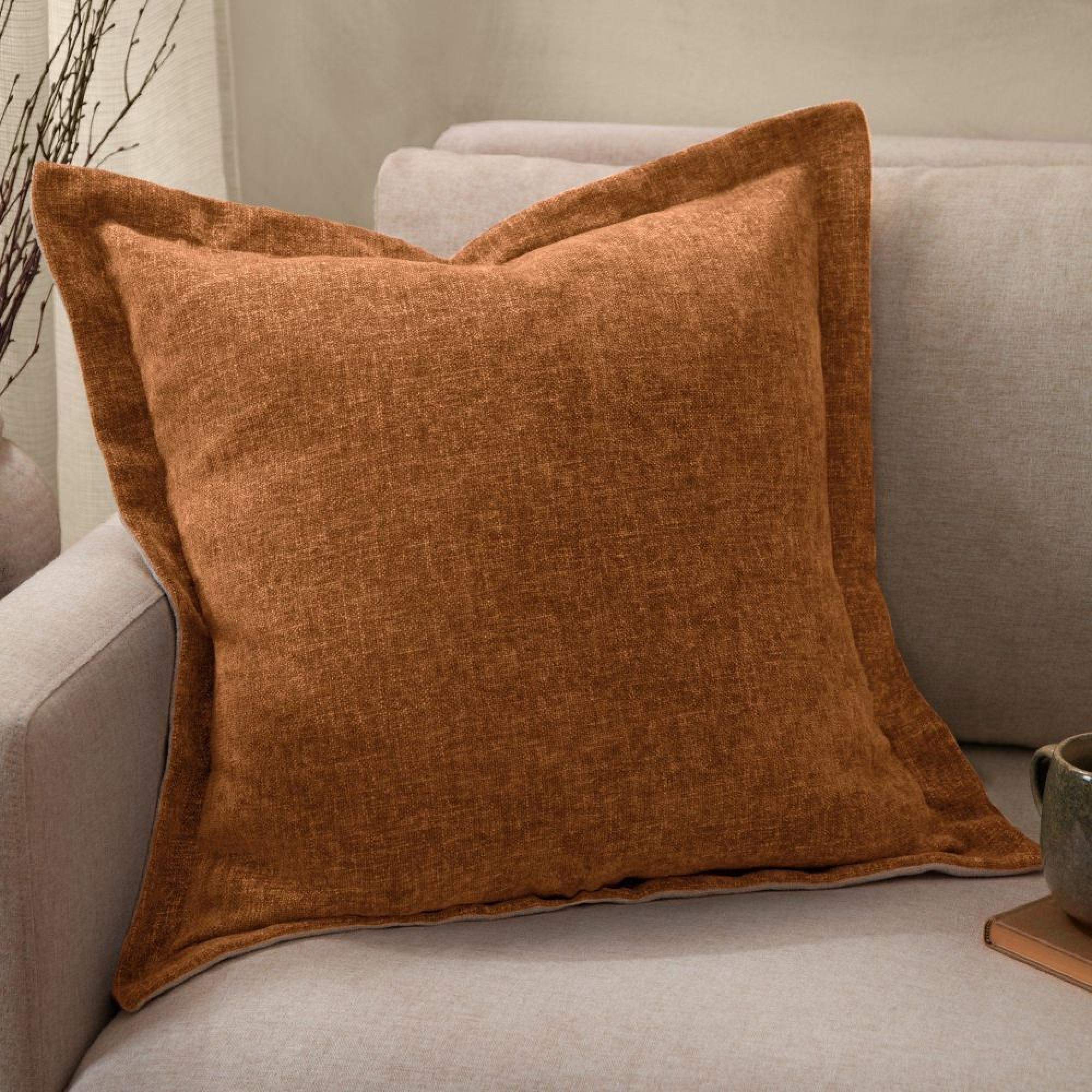 Yard Dune Pecan Orange Chenille Cushion
