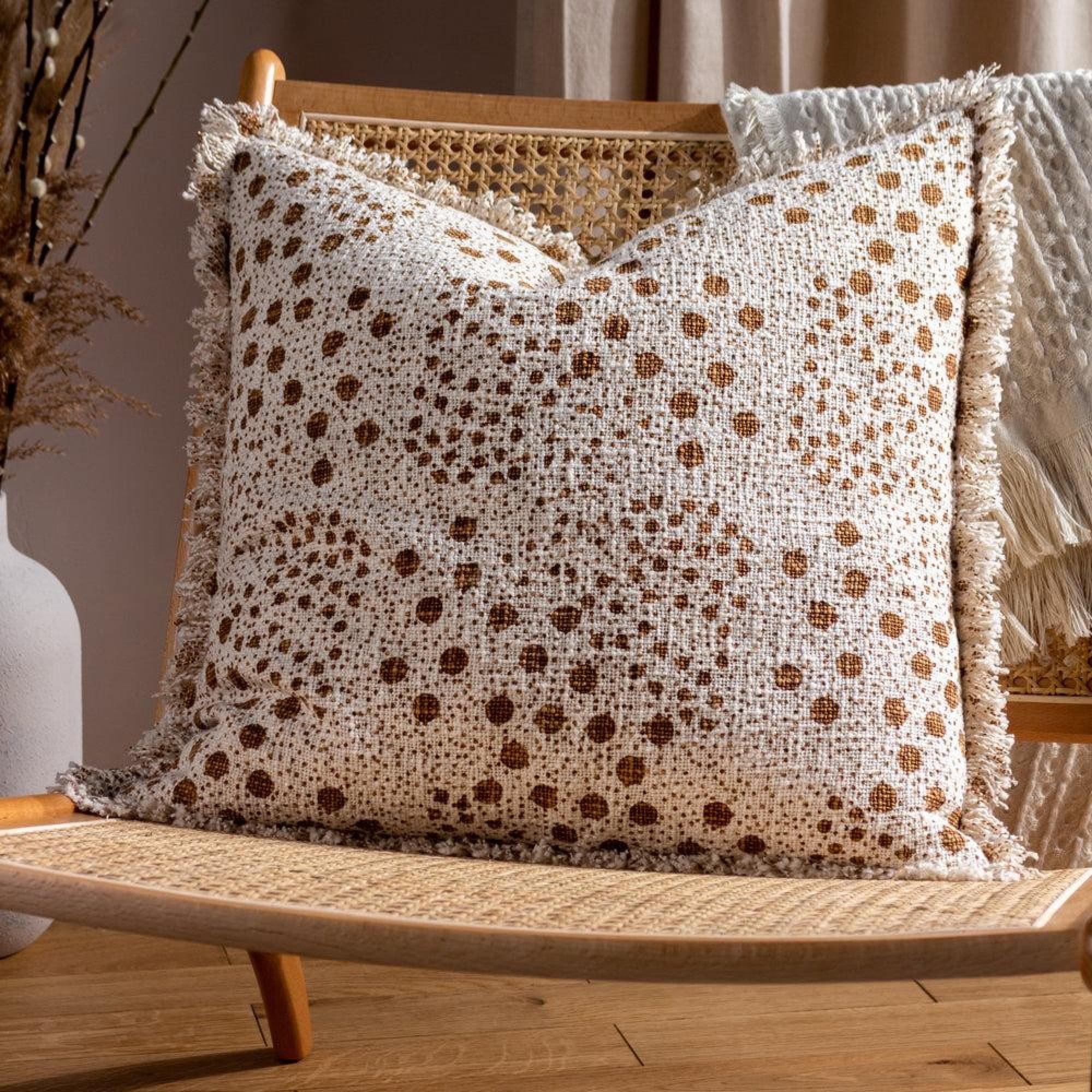 Yard Hara Yolk Woven Fringed Cotton Cushion
