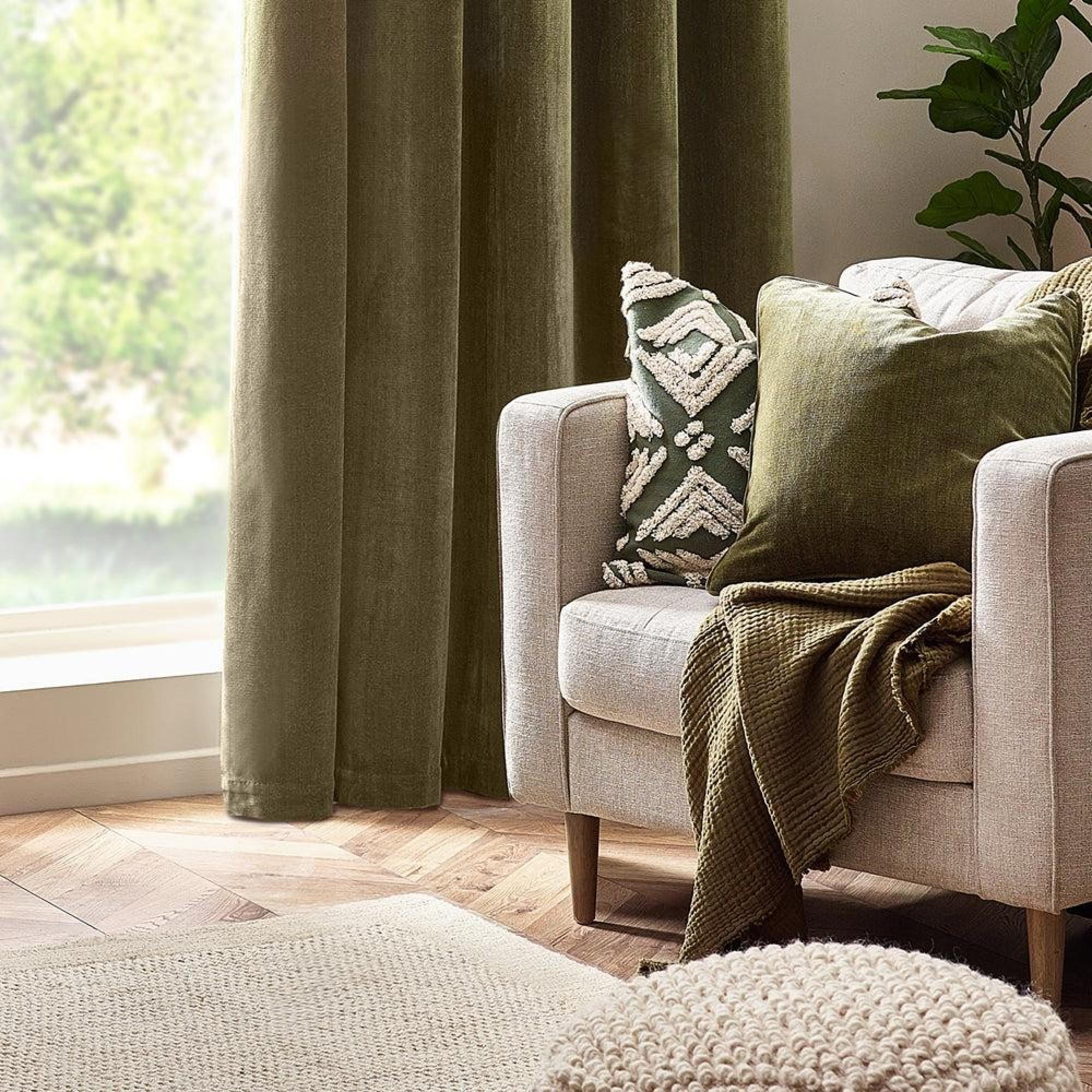 Yard Heavy Olive Chenille Cushion