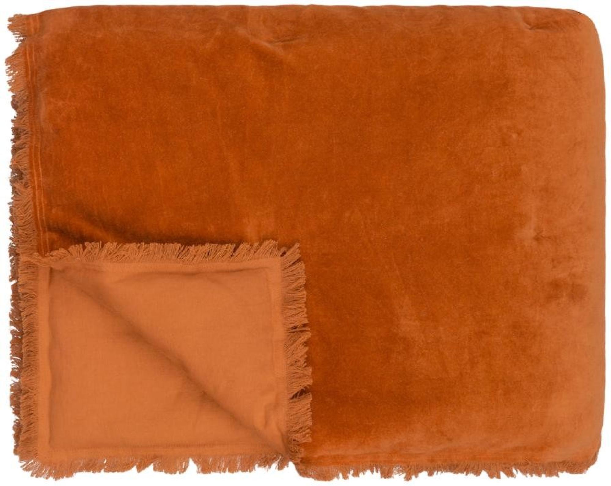 Yard Jaye Rust Cotton Velvet Filled Bedspread