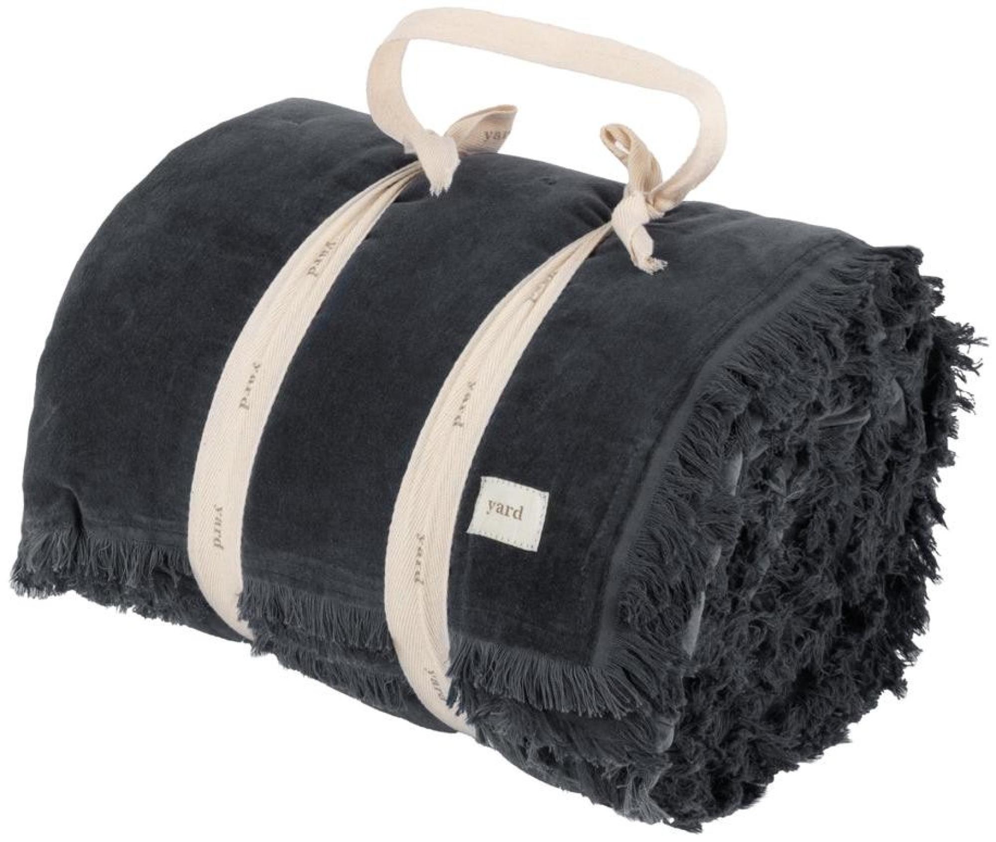 Yard Jaye Slate Velvet Filled Bedspread