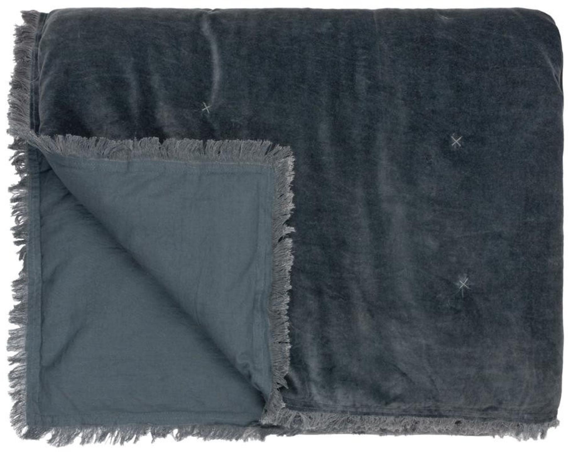 Yard Jaye Slate Velvet Filled Bedspread
