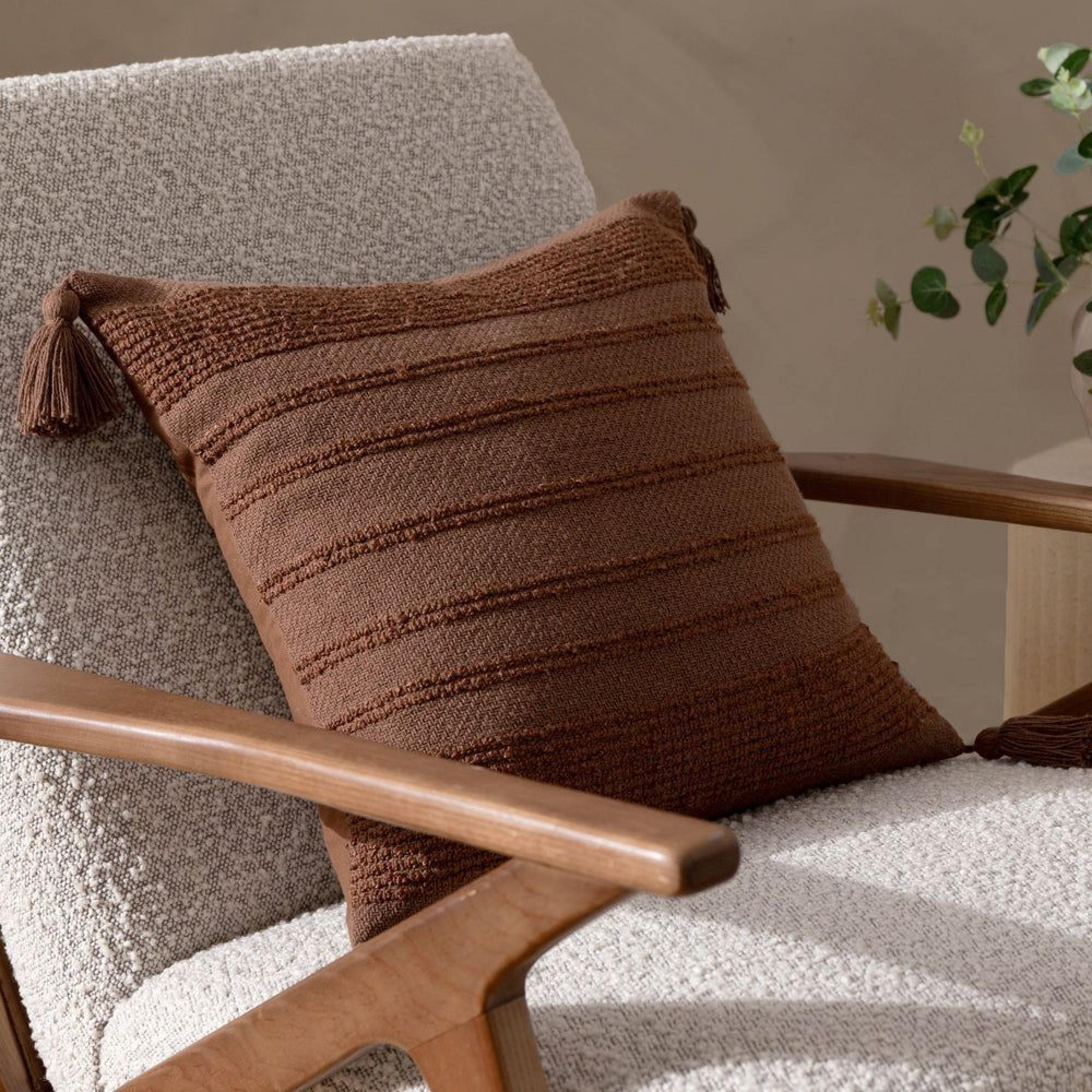 Yard Larch Woven Cocoa Brown Cushion