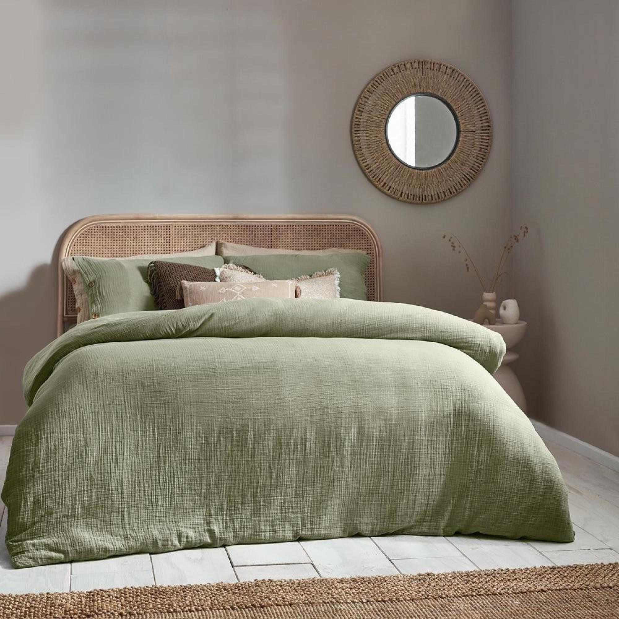 Yard Lark Eucalyptus Cotton Muslin Duvet Cover Set