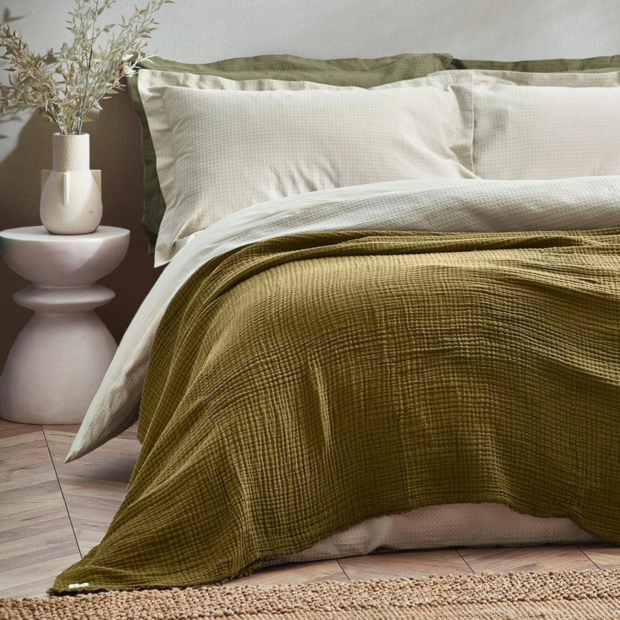 Yard Lark Khaki Muslin Cotton Oversized Throw