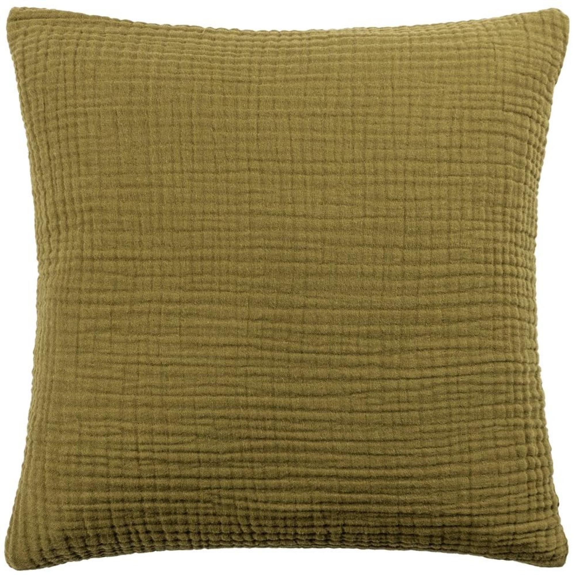 Yard Lark Khaki Muslin Crinkle Cotton Cushion