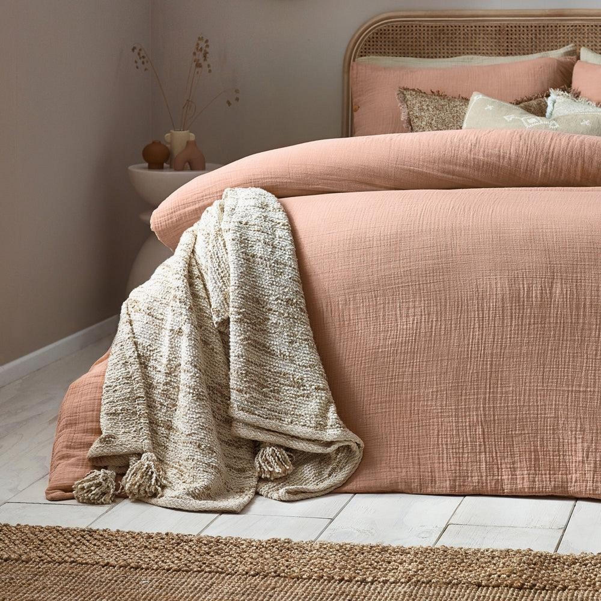 Yard Lark Pink Clay Cotton Muslin Duvet Cover Set