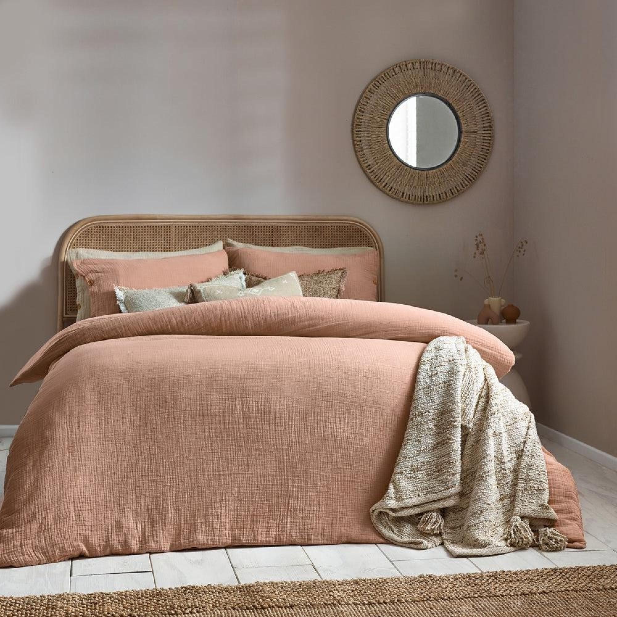 Yard Lark Pink Clay Cotton Muslin Duvet Cover Set