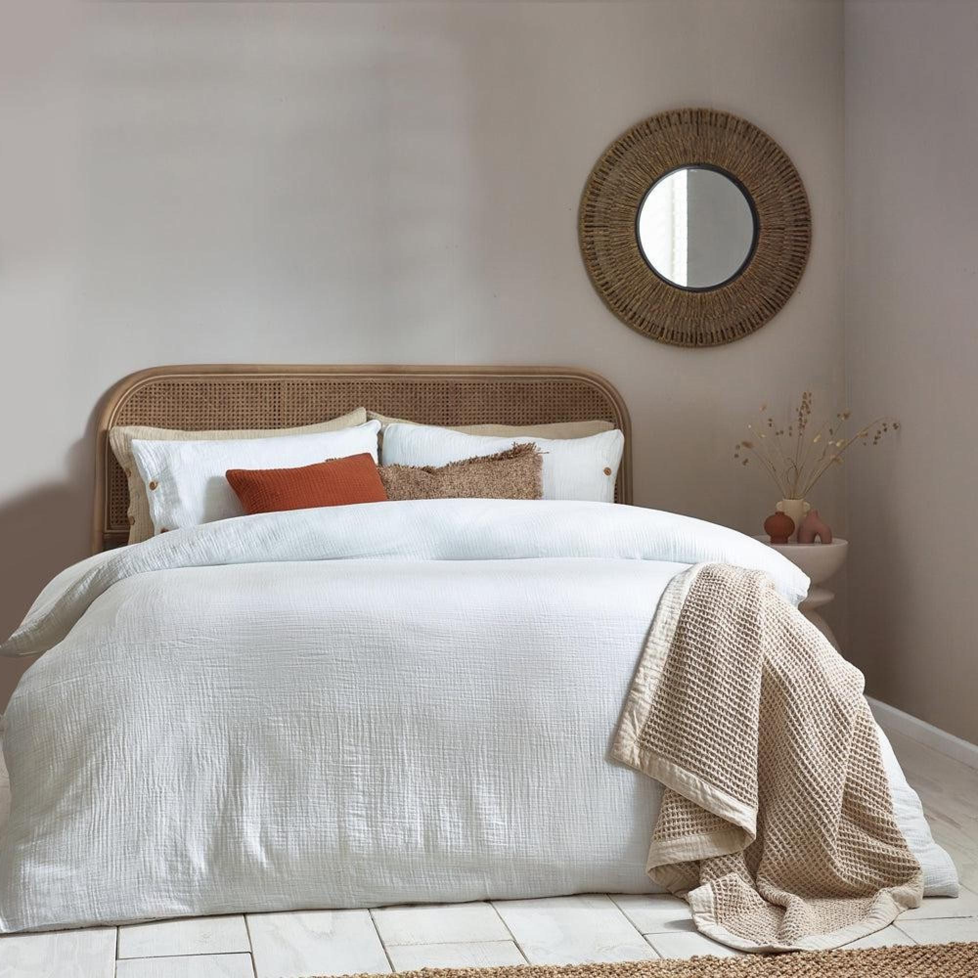 Yard Lark White Cotton Muslin Duvet Cover Set