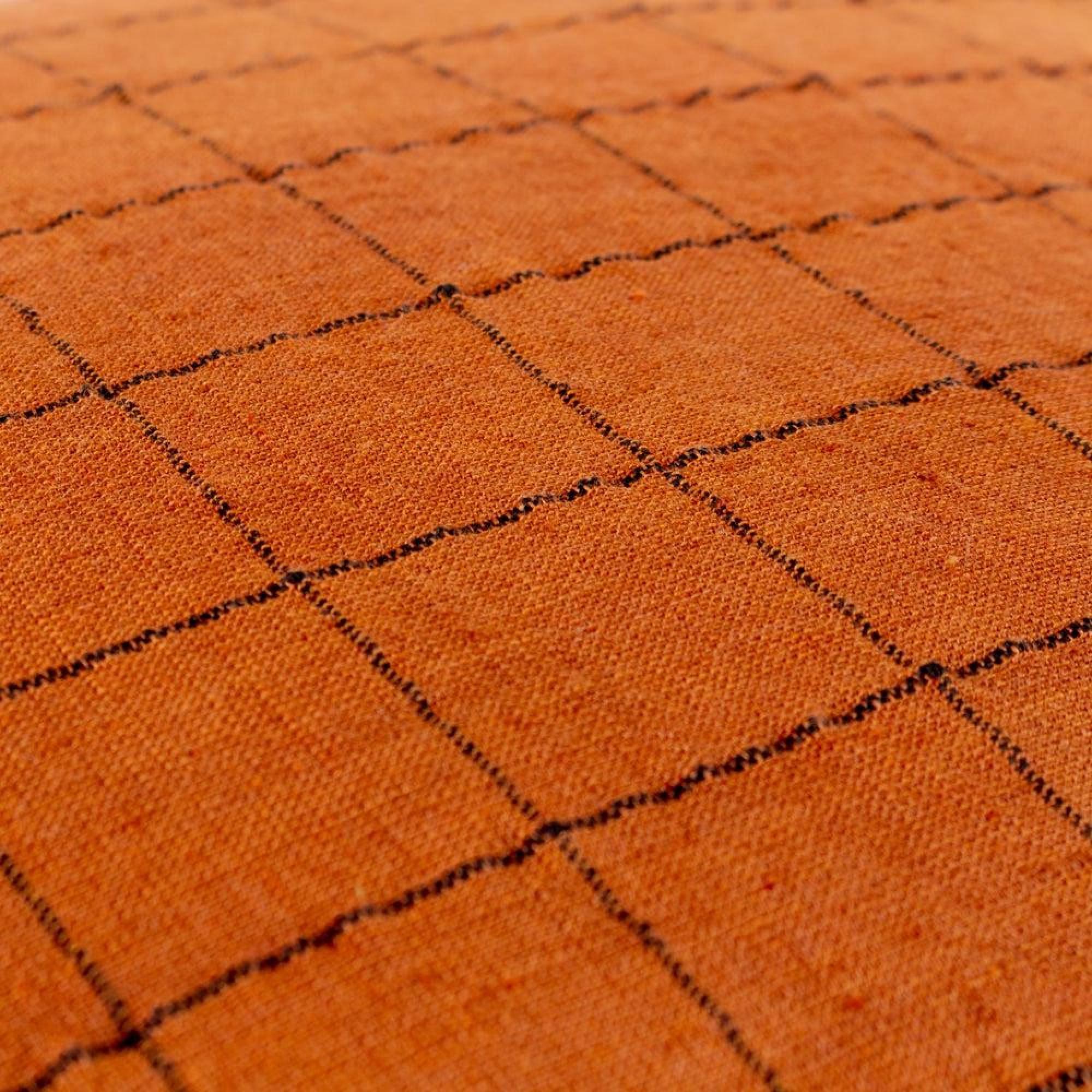 Yard Linen Brick Grid Check Cushion
