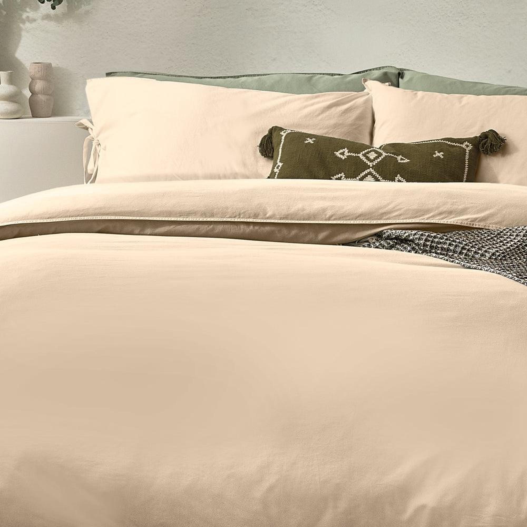 Yard Mallow Linen Bow Tie Duvet Cover Set