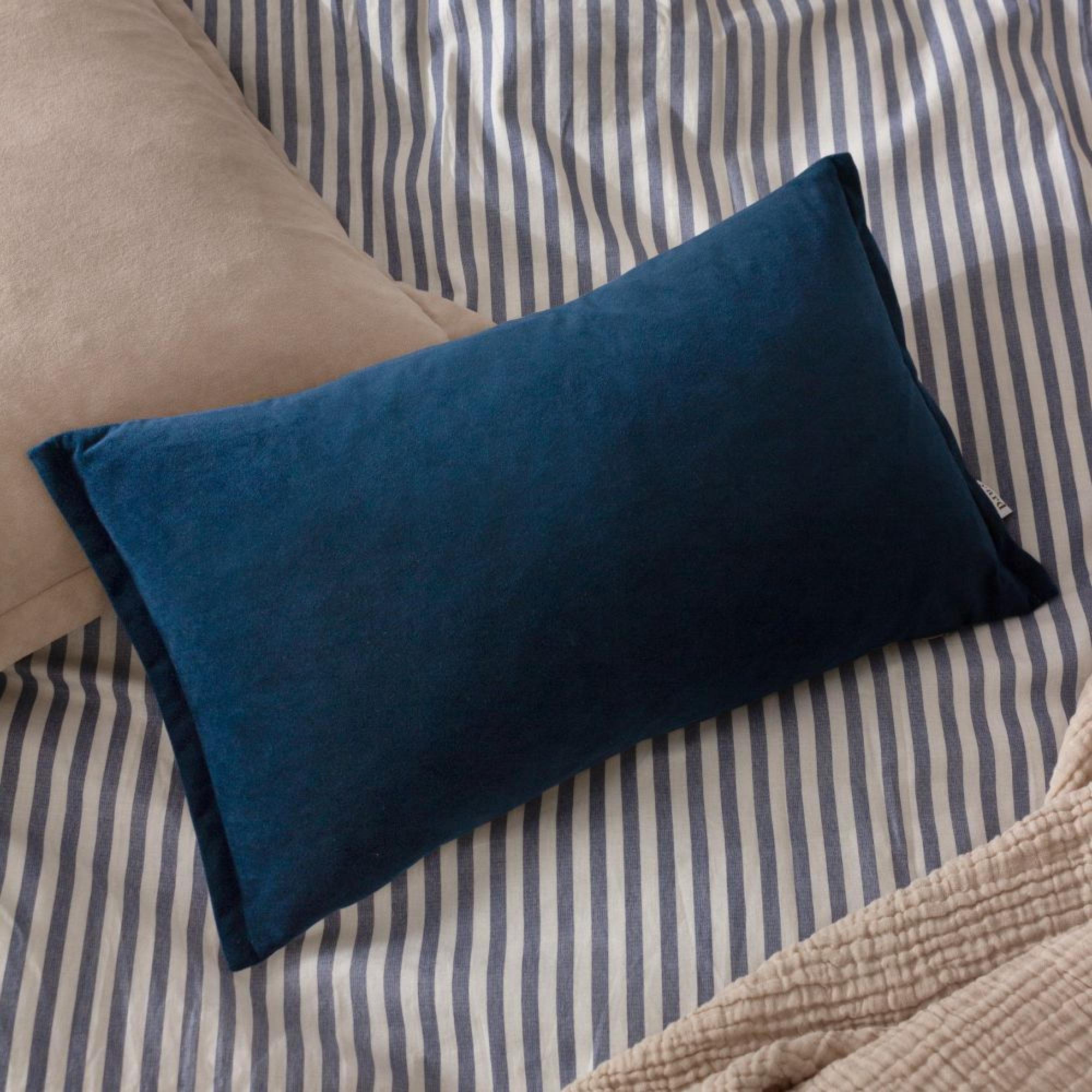 Yard Merton Indigo Blue Velvet Cushion