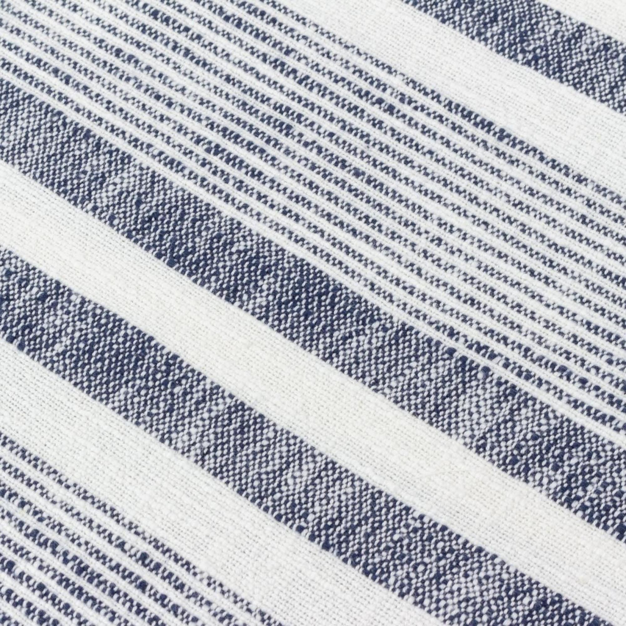 Yard Neela Natural and Navy Stripe Fringed Throws