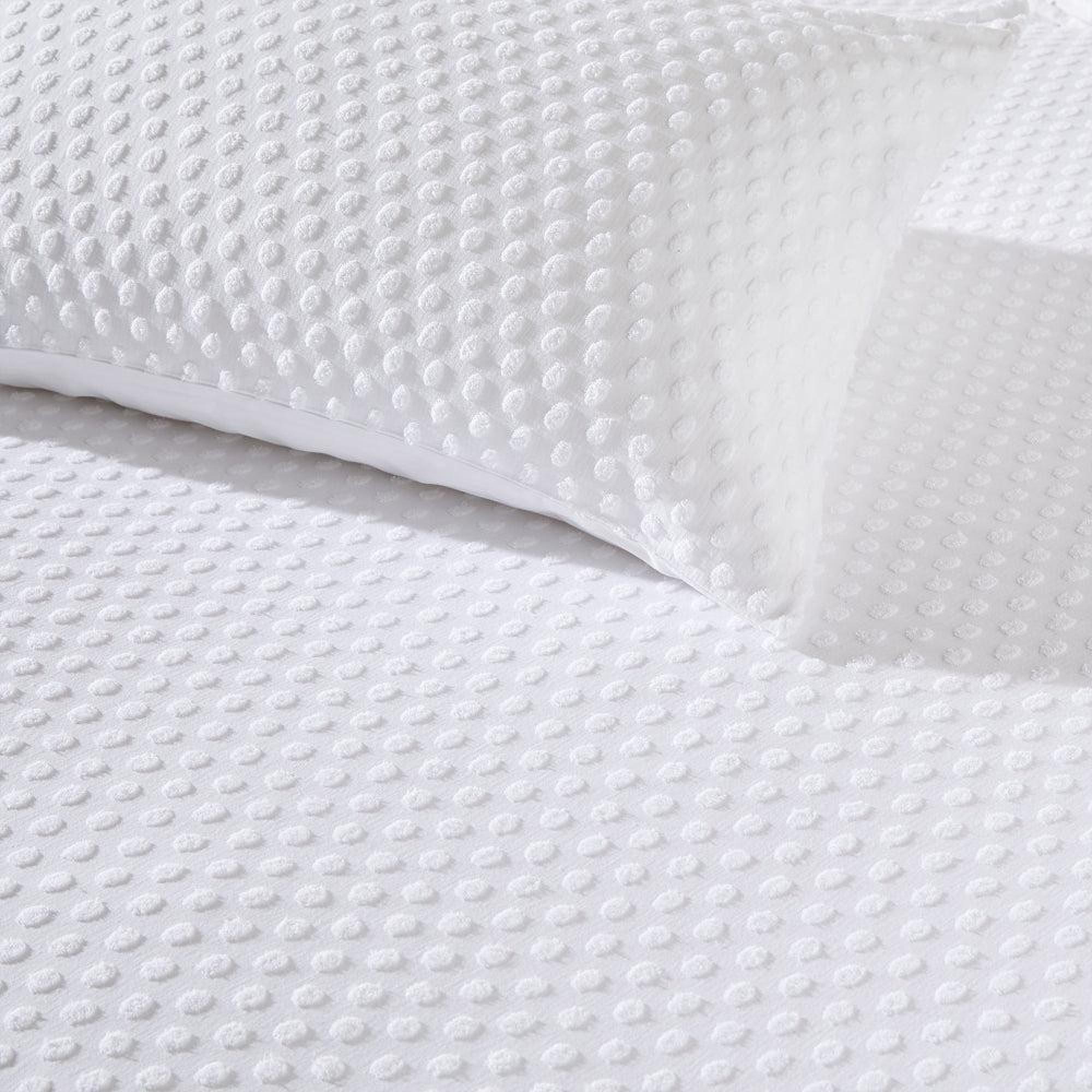 Yard Polka Tuft White Cotton Duvet Cover Set