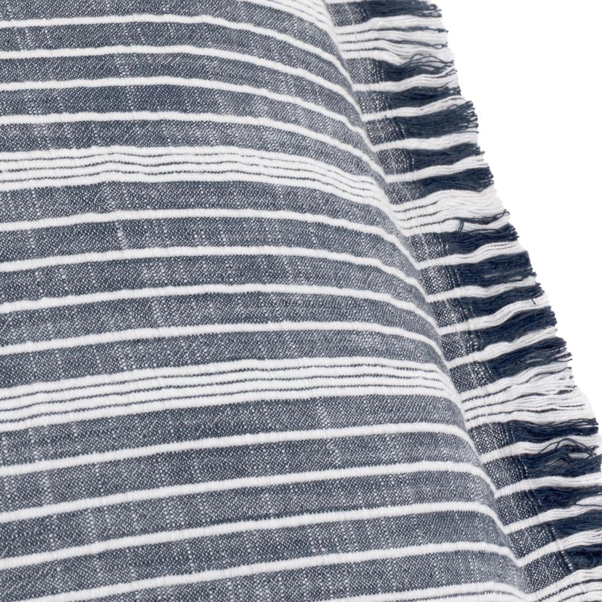 Yard Tide Navy Blue Textured Stripe Outdoor Cushion